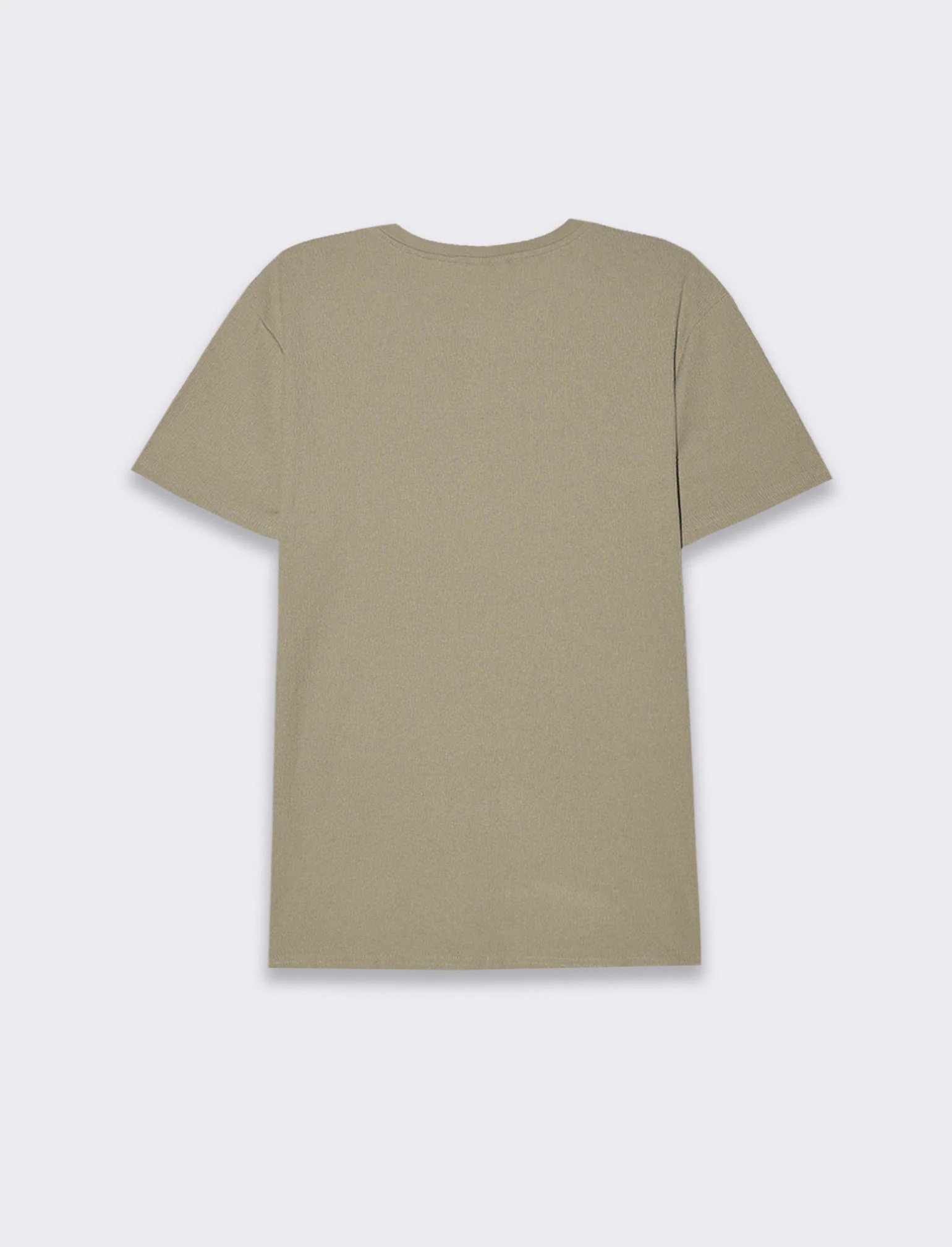 T-shirt serafino struttura jacquard da uomo - Verde salvia - Image 2