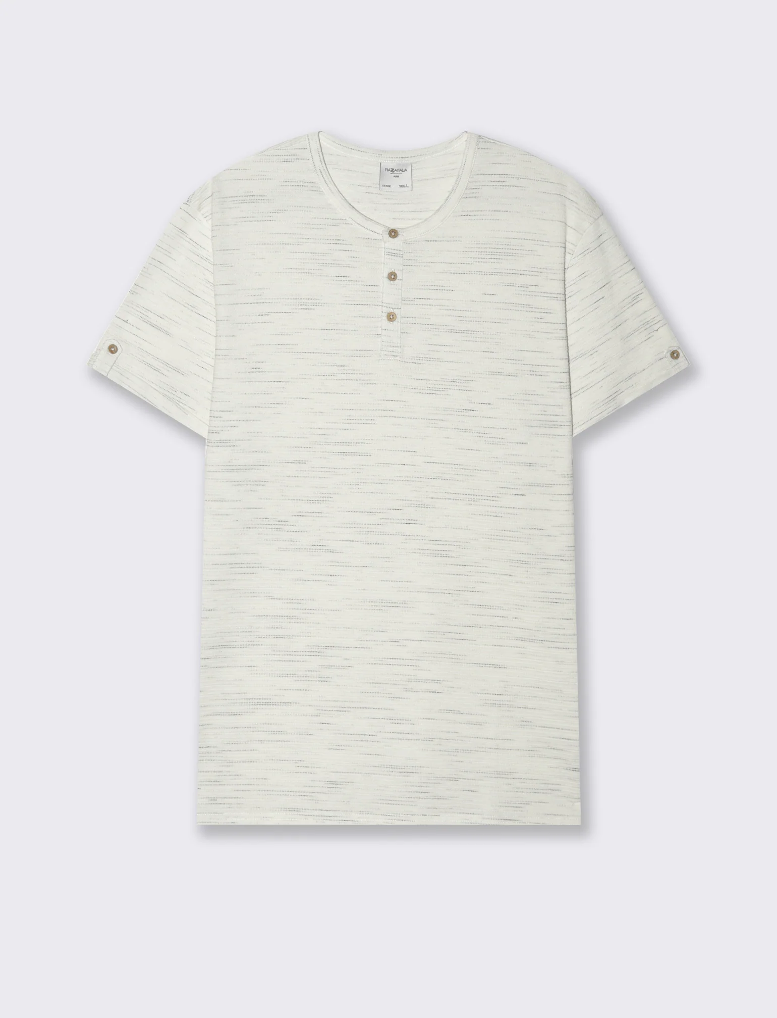 T-shirt serafino struttura slub injected da uomo - Bianco
