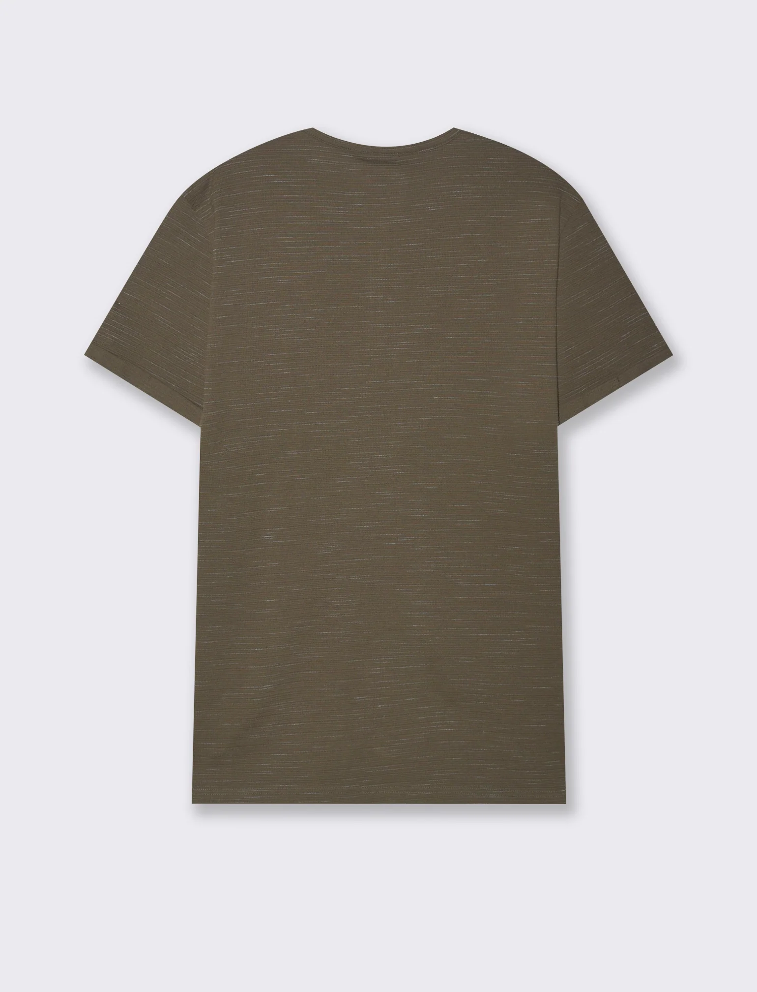 T-shirt serafino struttura slub injected da uomo - Verde kaki - Image 5