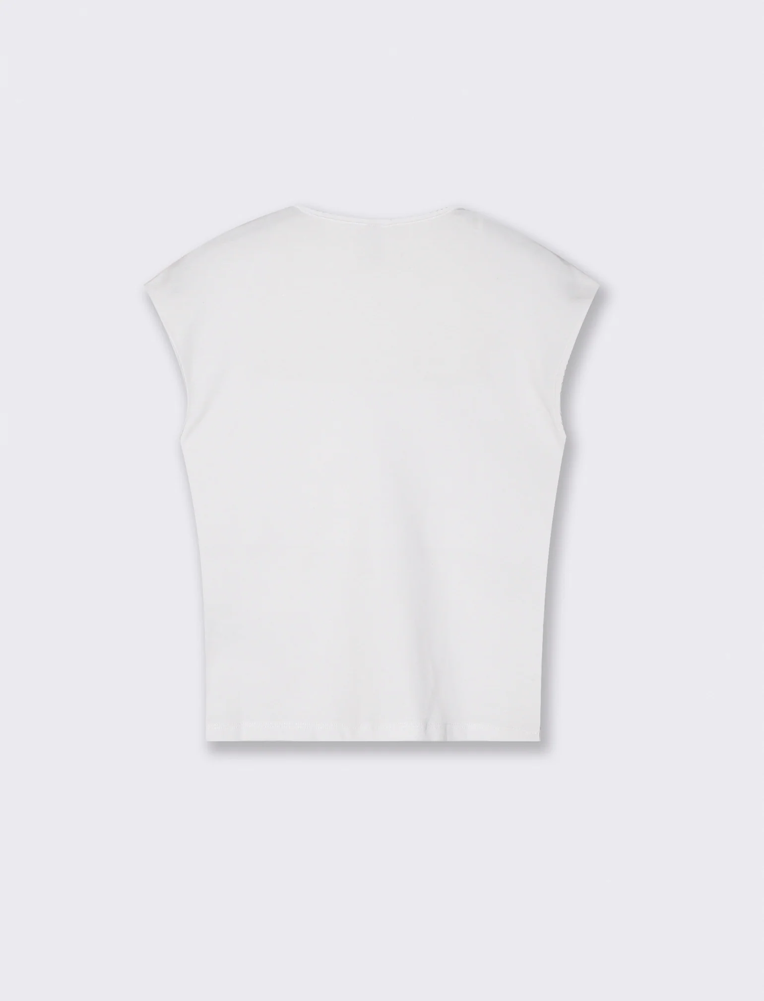 T-Shirt Slim con Spalla Scesa e Scollo Quadrato - Bianco - Image 4