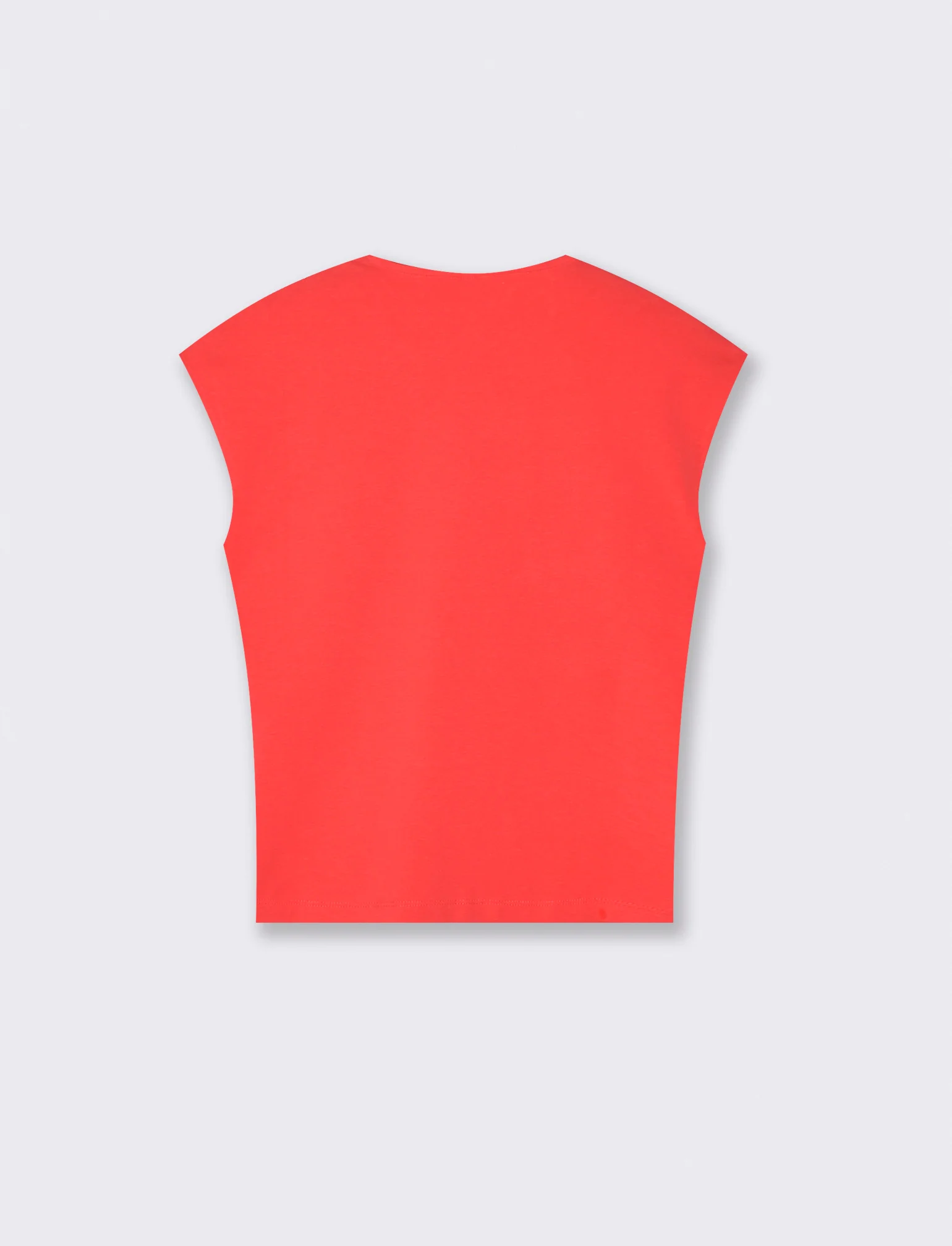 T-Shirt Slim con Spalla Scesa e Scollo Quadrato - Corallo - Image 4
