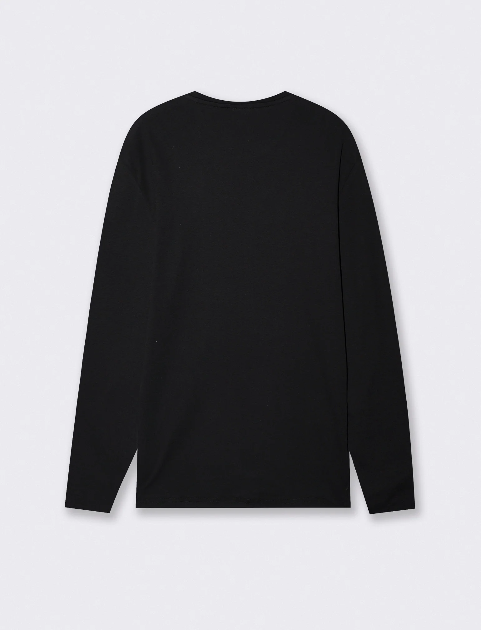 T-shirt slim fit a coste girocollo - Nero - Image 2