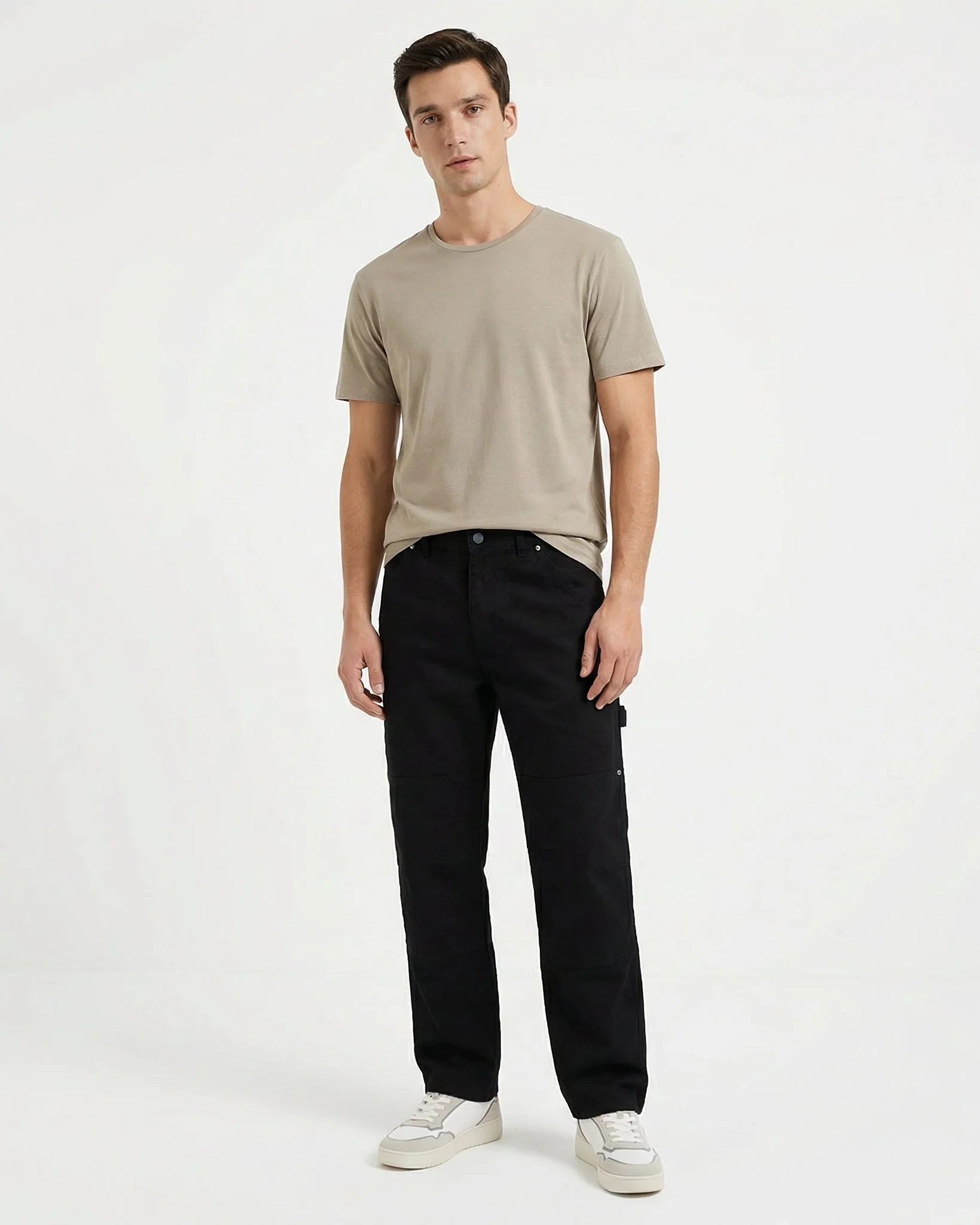 T-shirt slim fit in cotone elasticizzato - Grigio - Image 4
