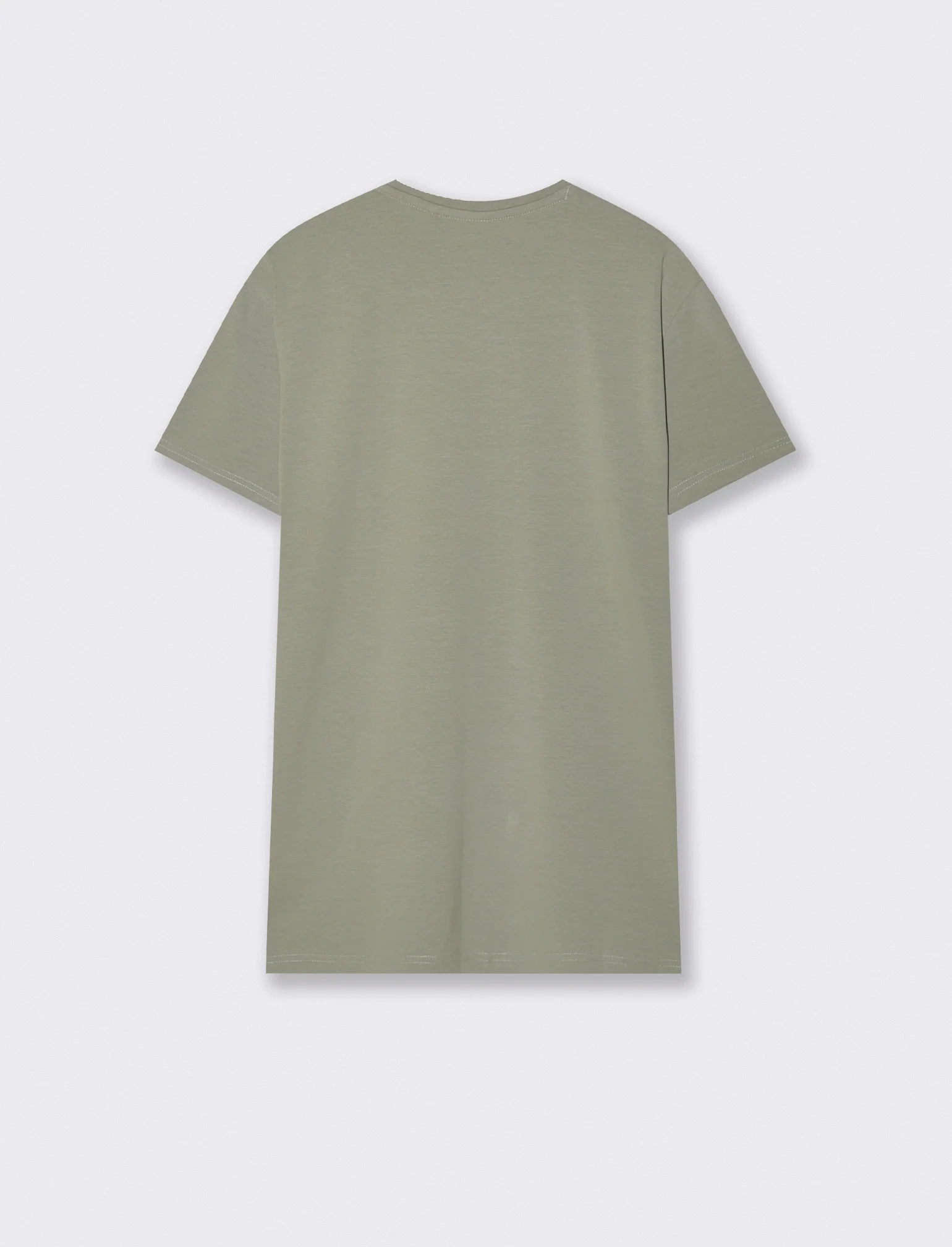 T-shirt slim fit in cotone elasticizzato - Verde salvia - Image 2