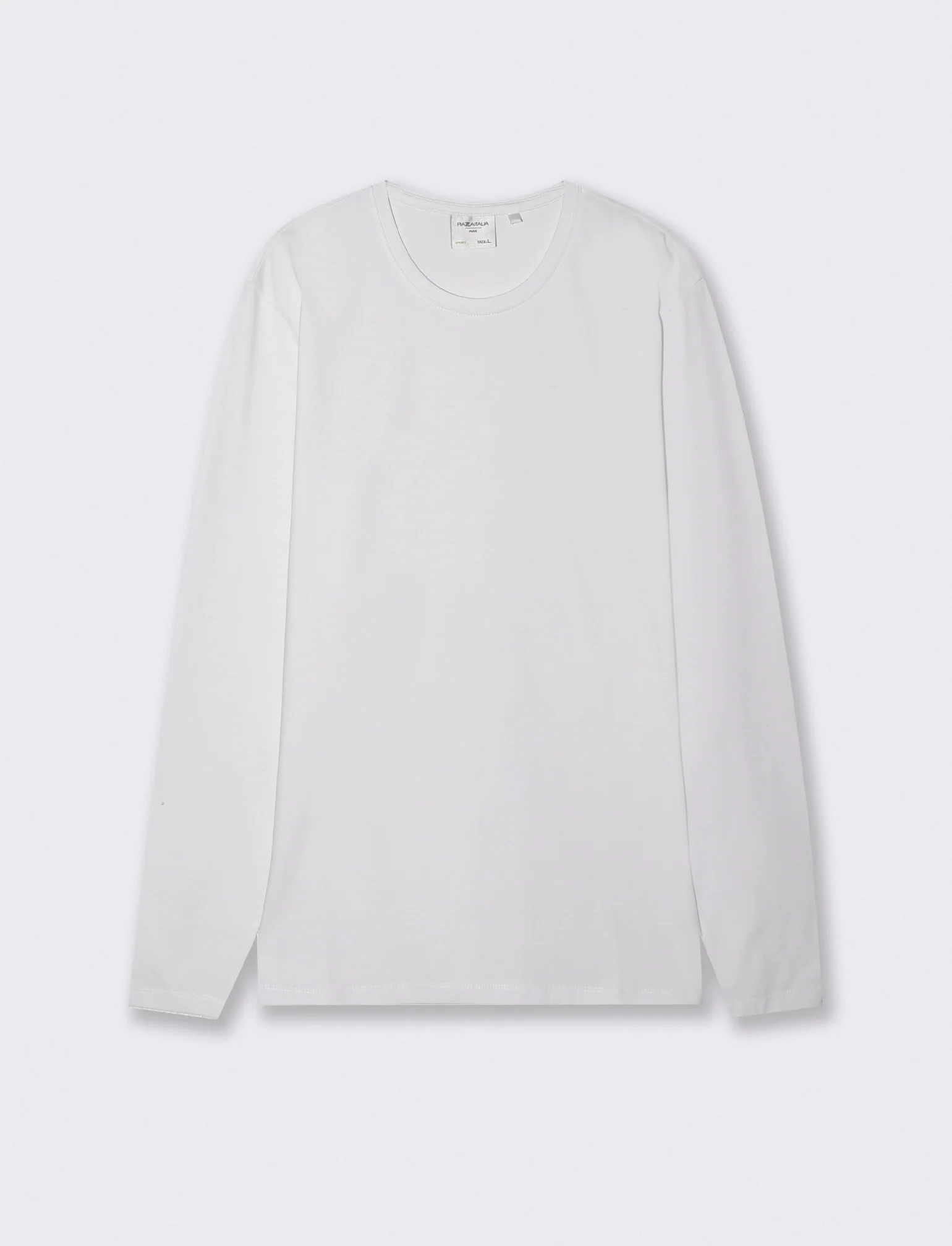 T-shirt slim fit maniche lunghe girocollo - Bianco