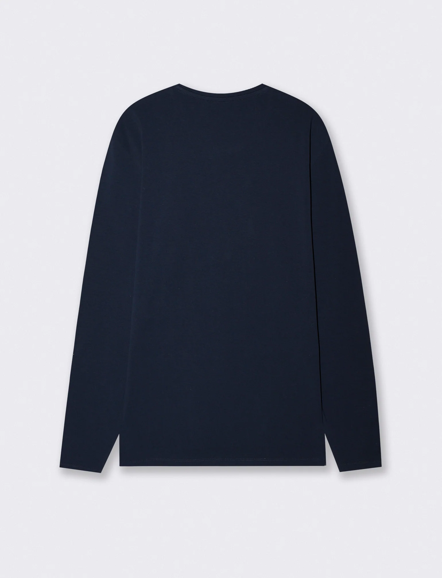 T-shirt slim fit maniche lunghe girocollo - Blu - Image 2