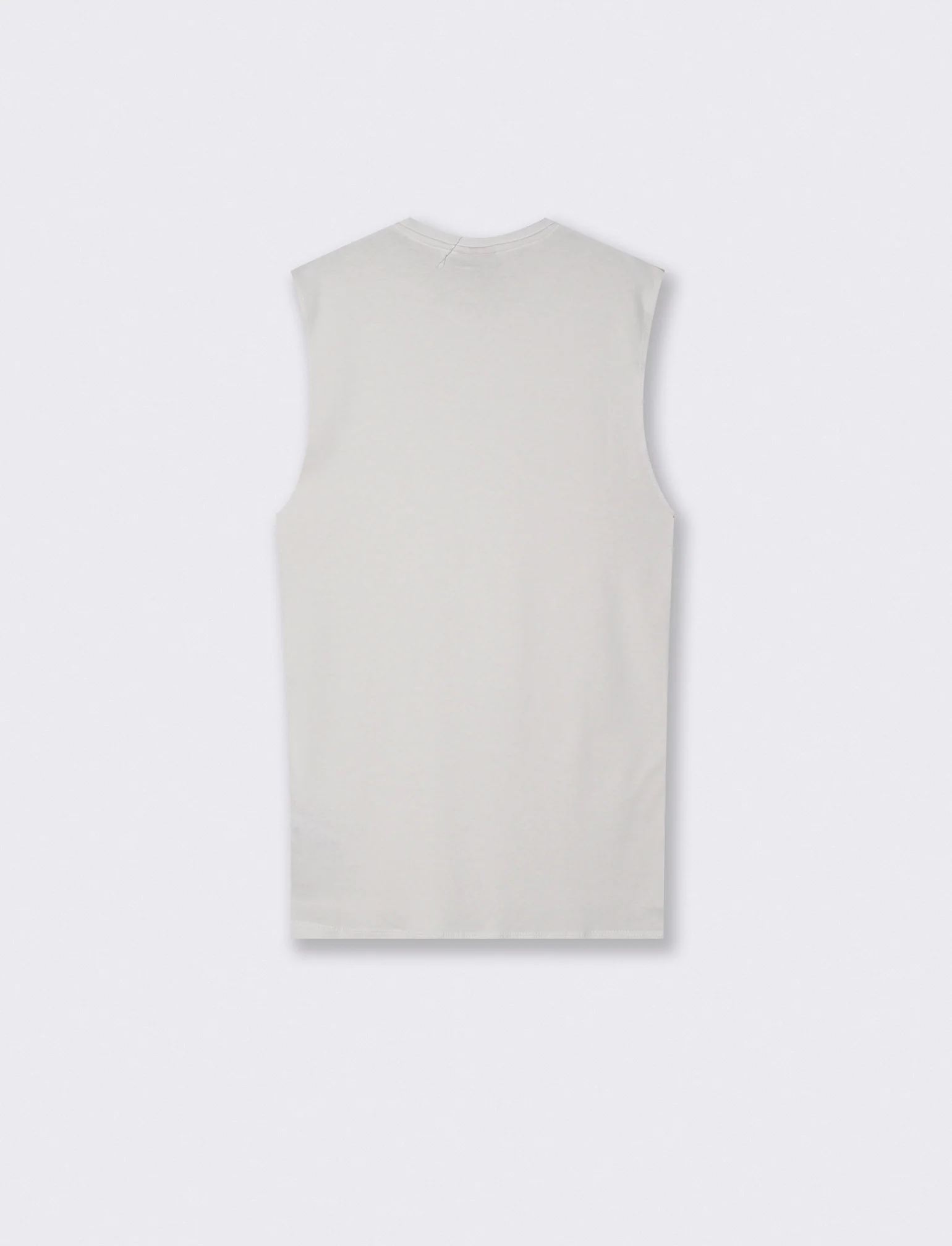 T-shirt slim fit senza maniche a coste - Bianco - Image 2