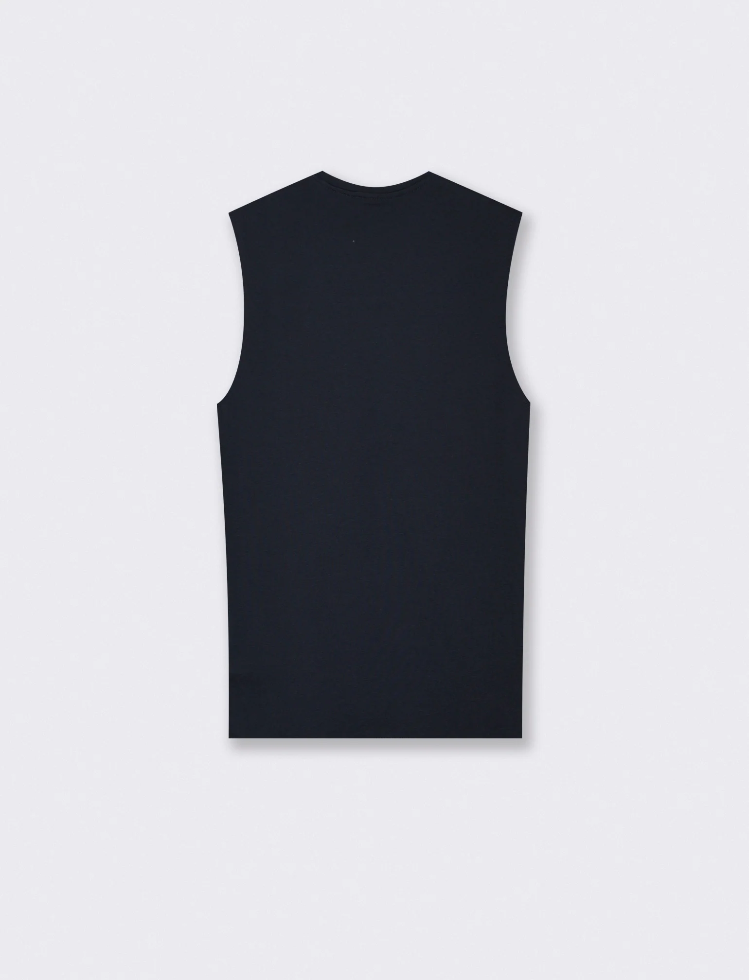 T-shirt slim fit senza maniche a coste - Blu - Image 2