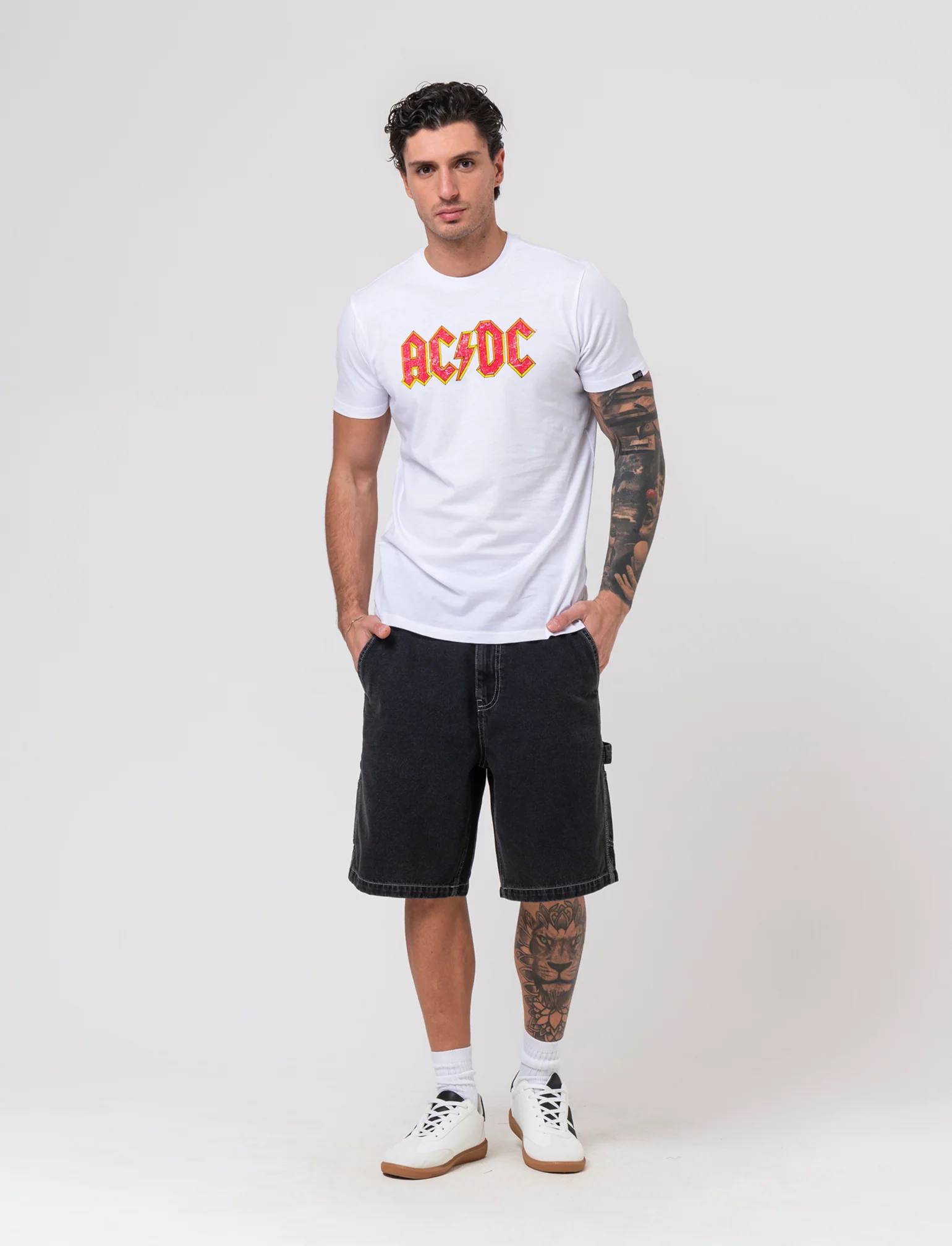 T-shirt stampa acdc da uomo - Bianco - Image 3