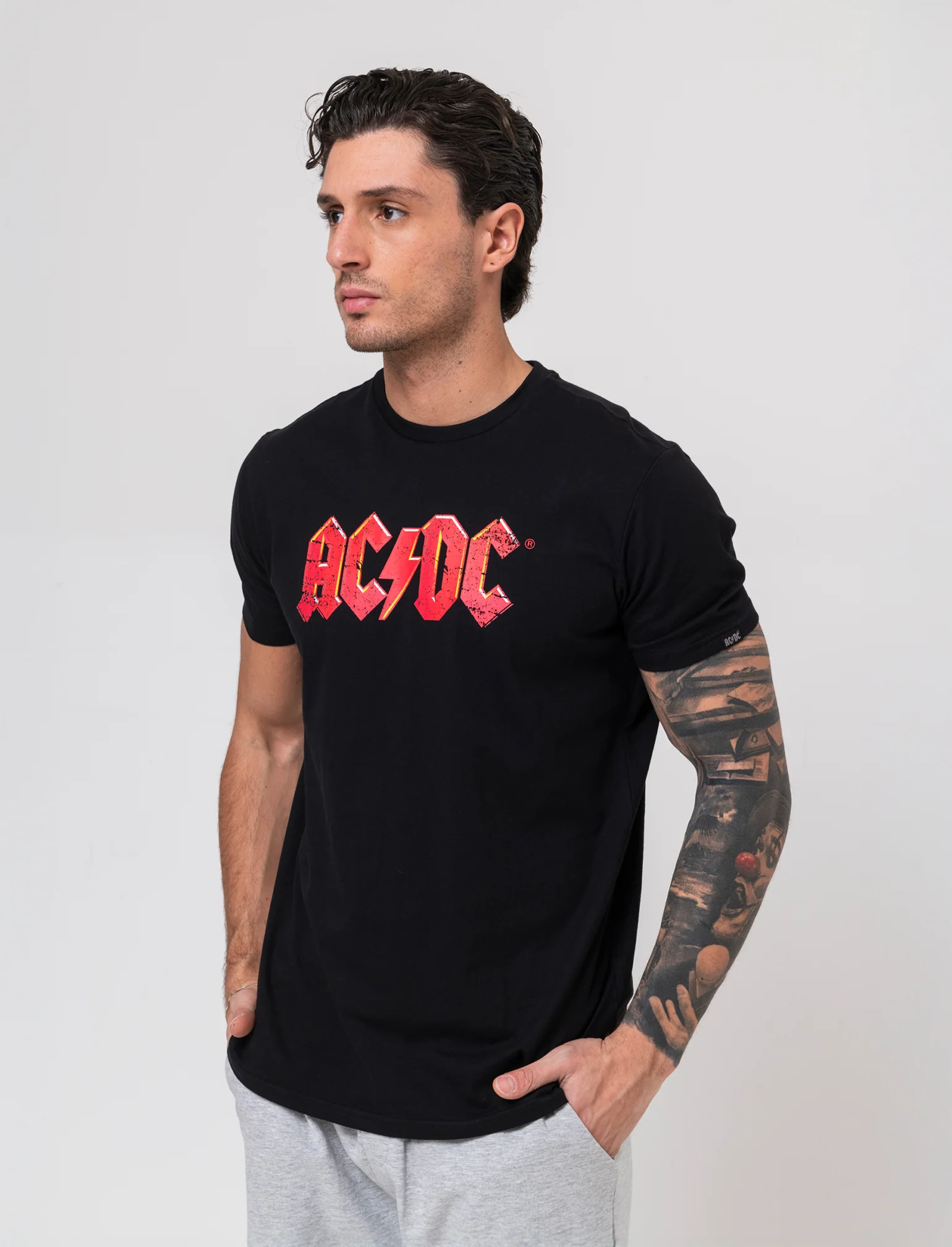 T-shirt stampa acdc da uomo - Nero - Image 3