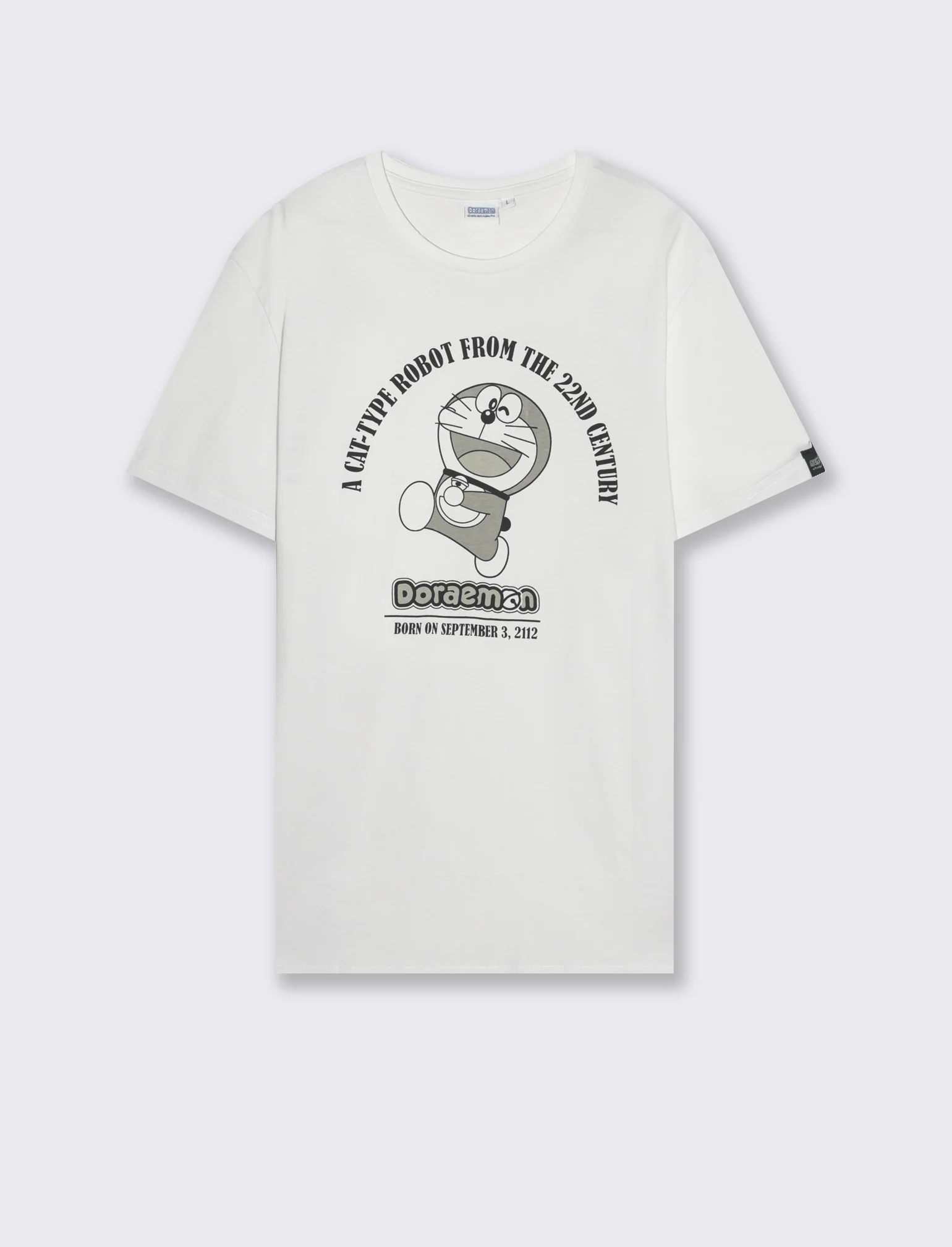 T-shirt stampa doraemon da uomo - Bianco - Image 4