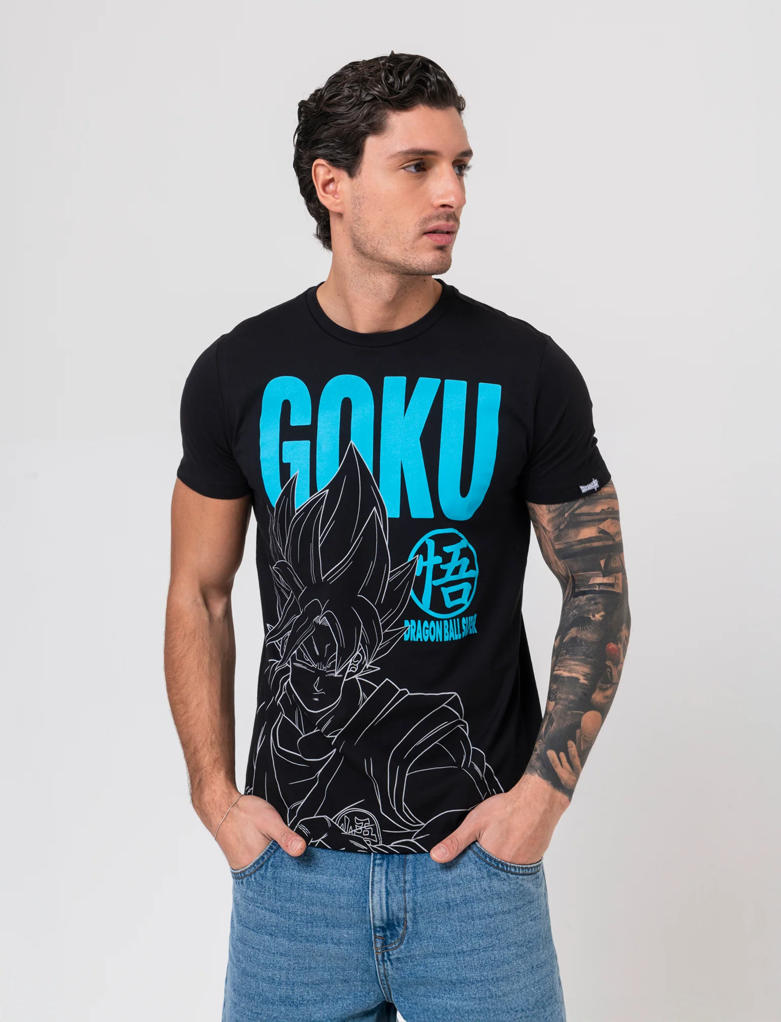 T-shirt stampa dragon ball da uomo - Nero - Image 3