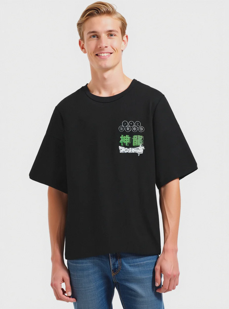 T-SHIRT STAMPA DRAGON BALL - Nero