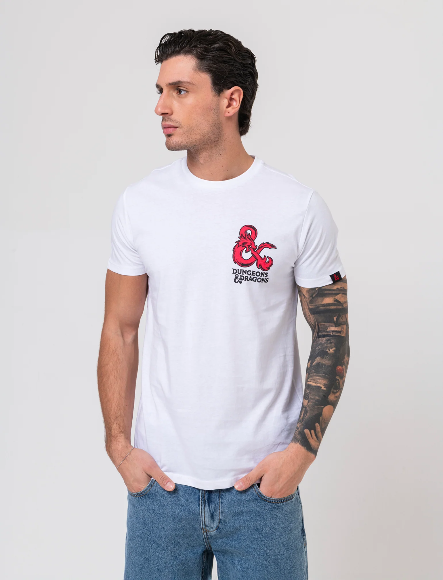 T-shirt stampa dungeonsanddragons/houseofdragon da uomo - Bianco - Image 3