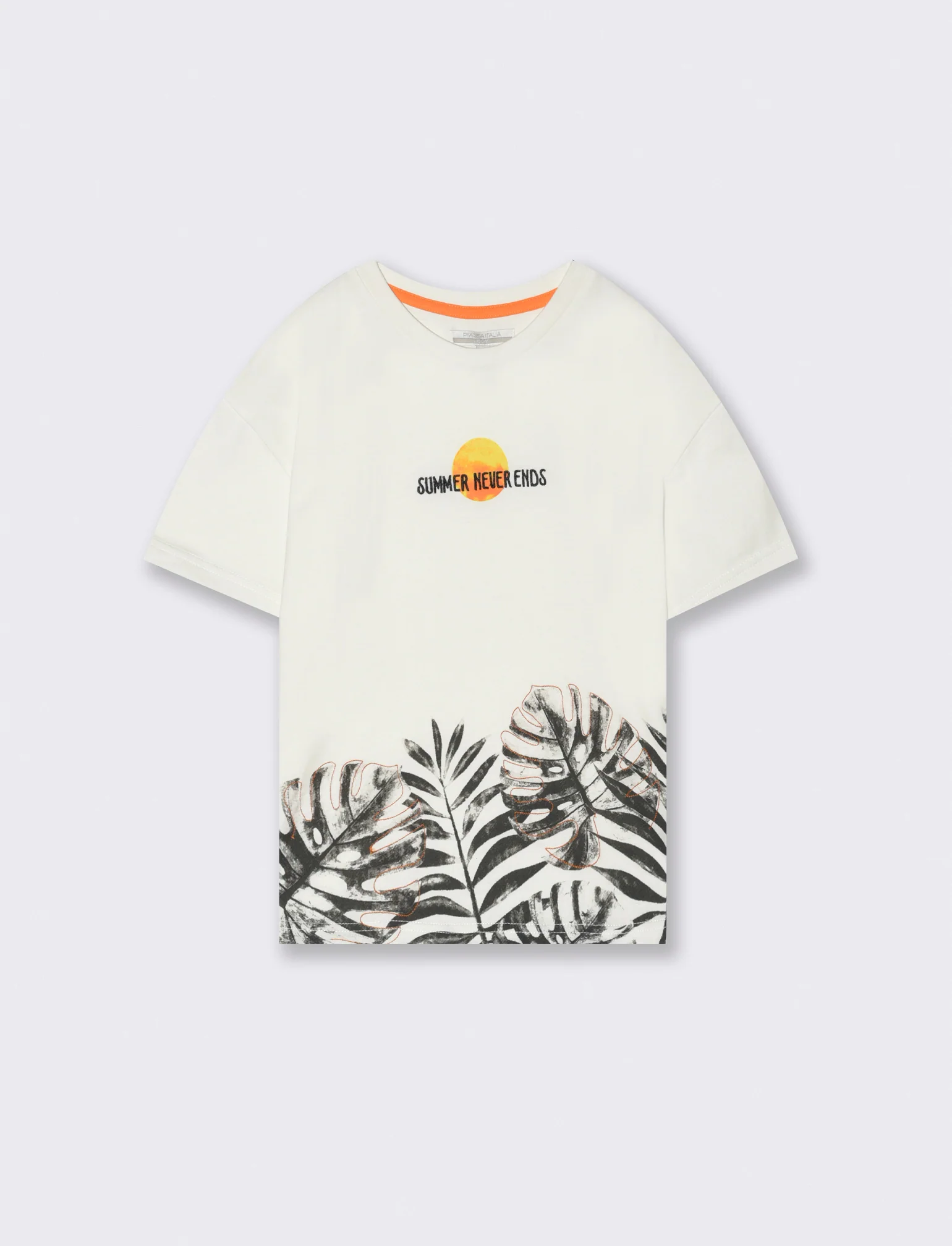 T-shirt stampa follage da bambino - Bianco latte - Image 3