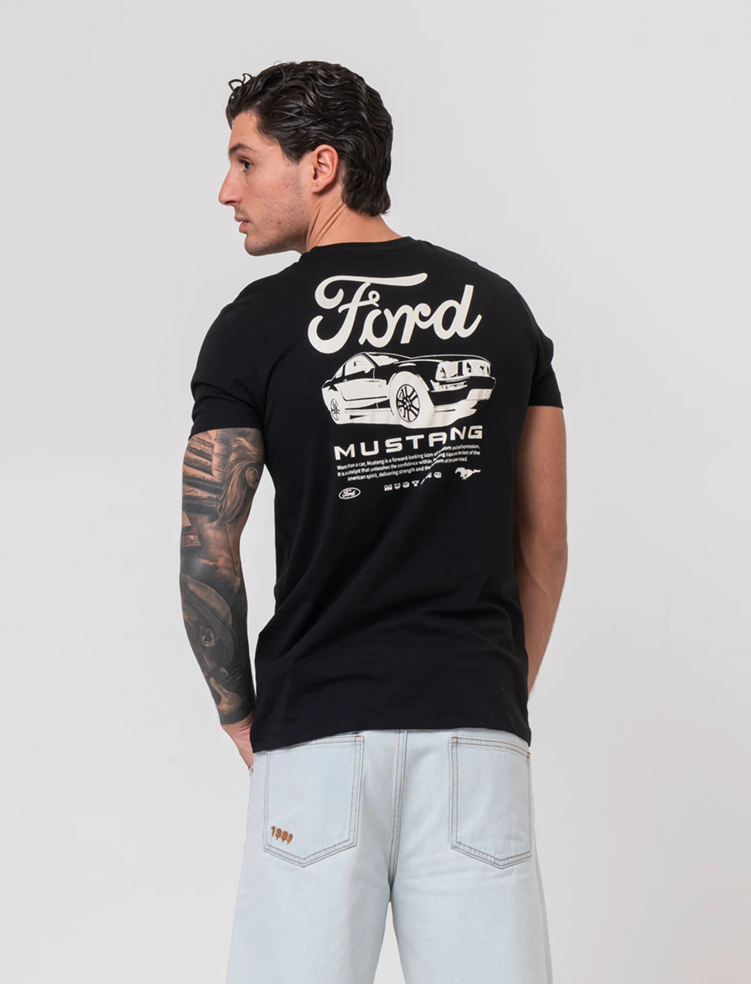 T-shirt stampa Ford GT/MUSTANG da uomo - Nero - Image 2