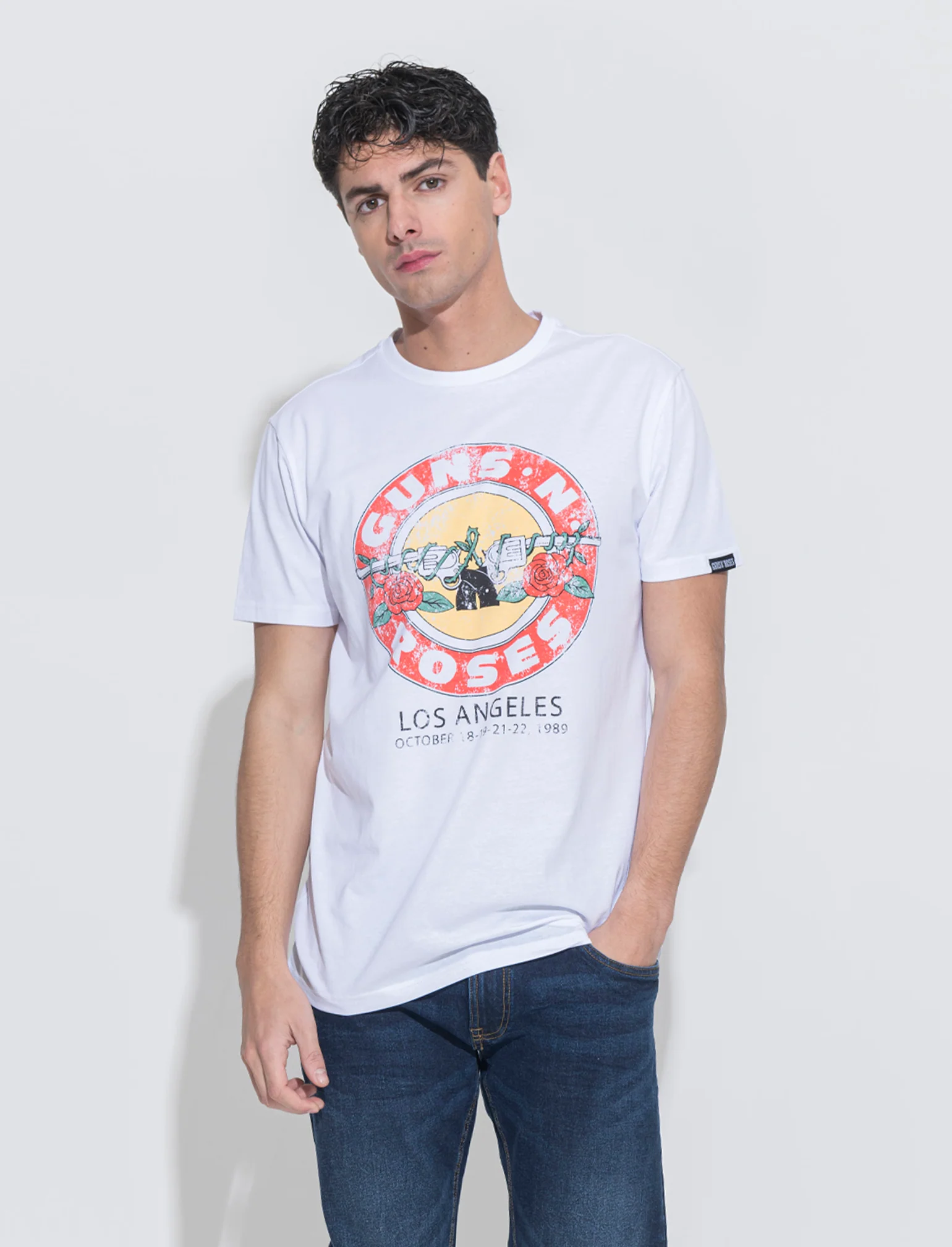 T-shirt stampa guns n' roses da uomo - Bianco - Image 3