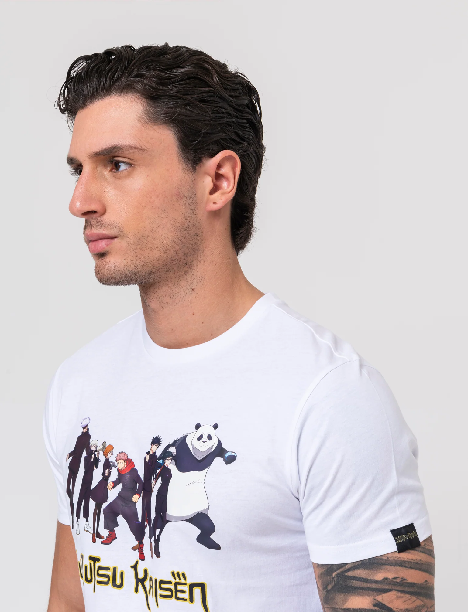 T-shirt stampa jujutsu kaisen da uomo - Bianco - Image 3