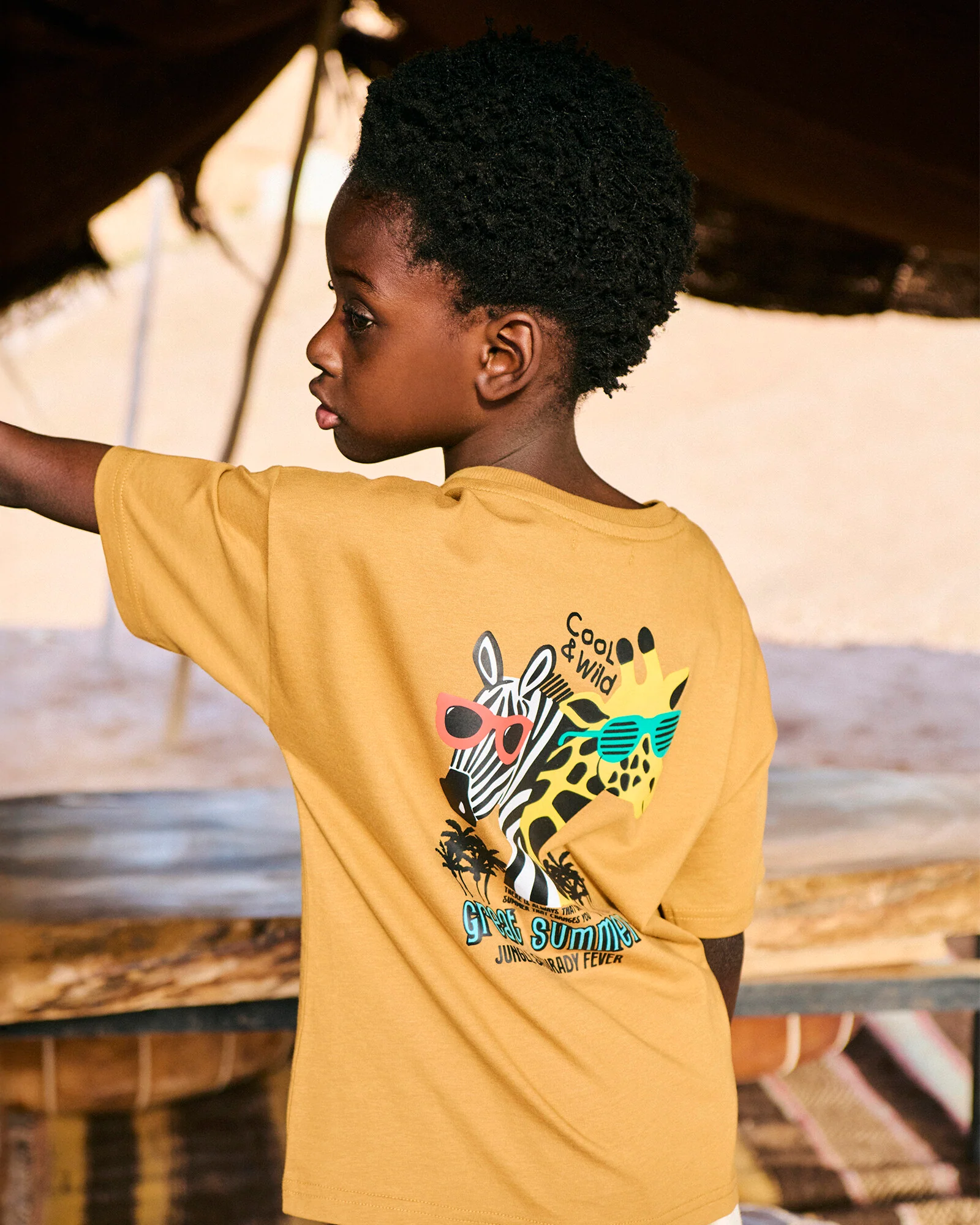 T-shirt stampa jungle da bambino - Marrone tabacco - Image 2