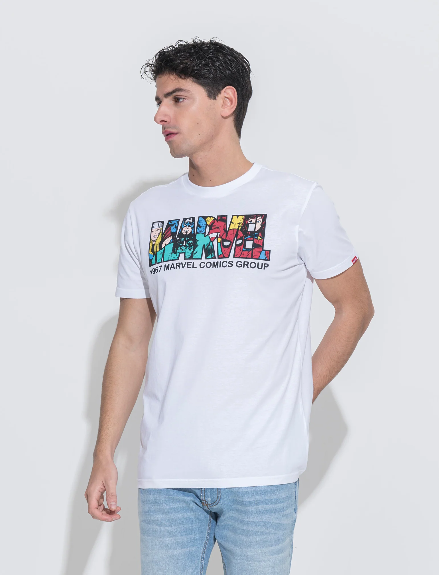 T-shirt stampa marvel da uomo - Bianco