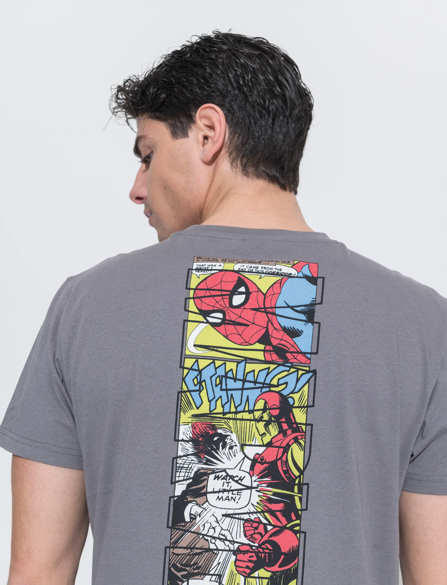 T-shirt stampa marvel da uomo - Grigio - Image 3