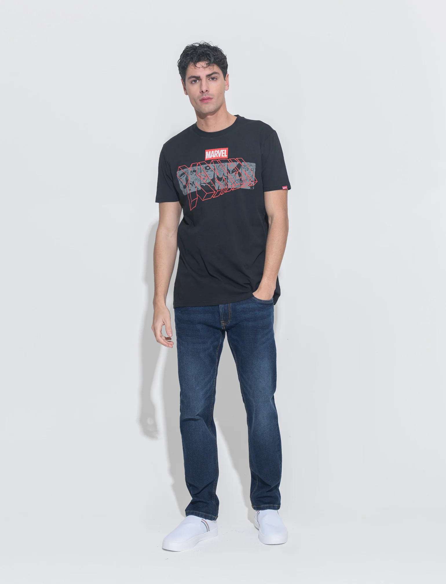 T-shirt stampa marvel da uomo - Nero - Image 2