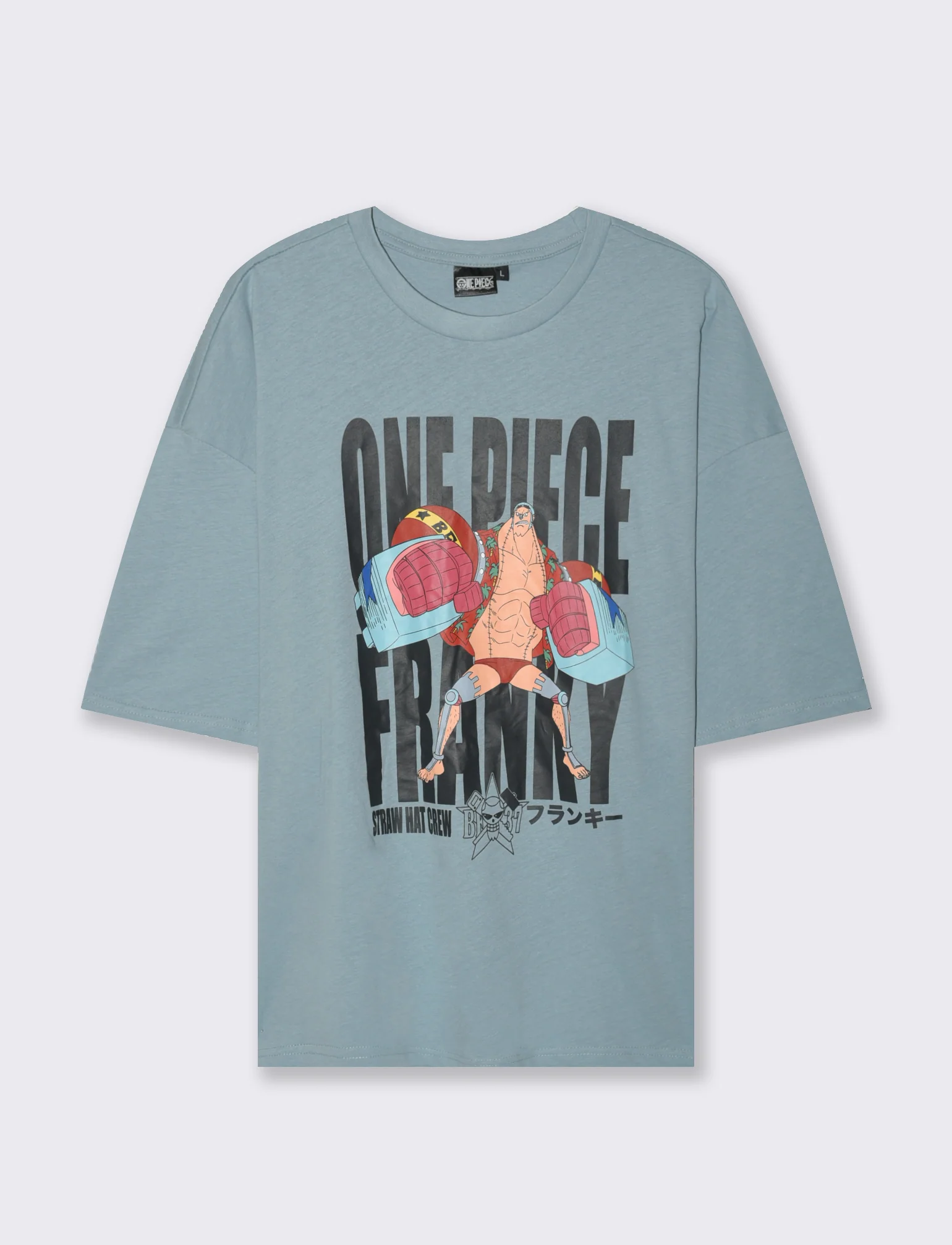 T-SHIRT STAMPA ONE PIECE - Celeste - Image 3