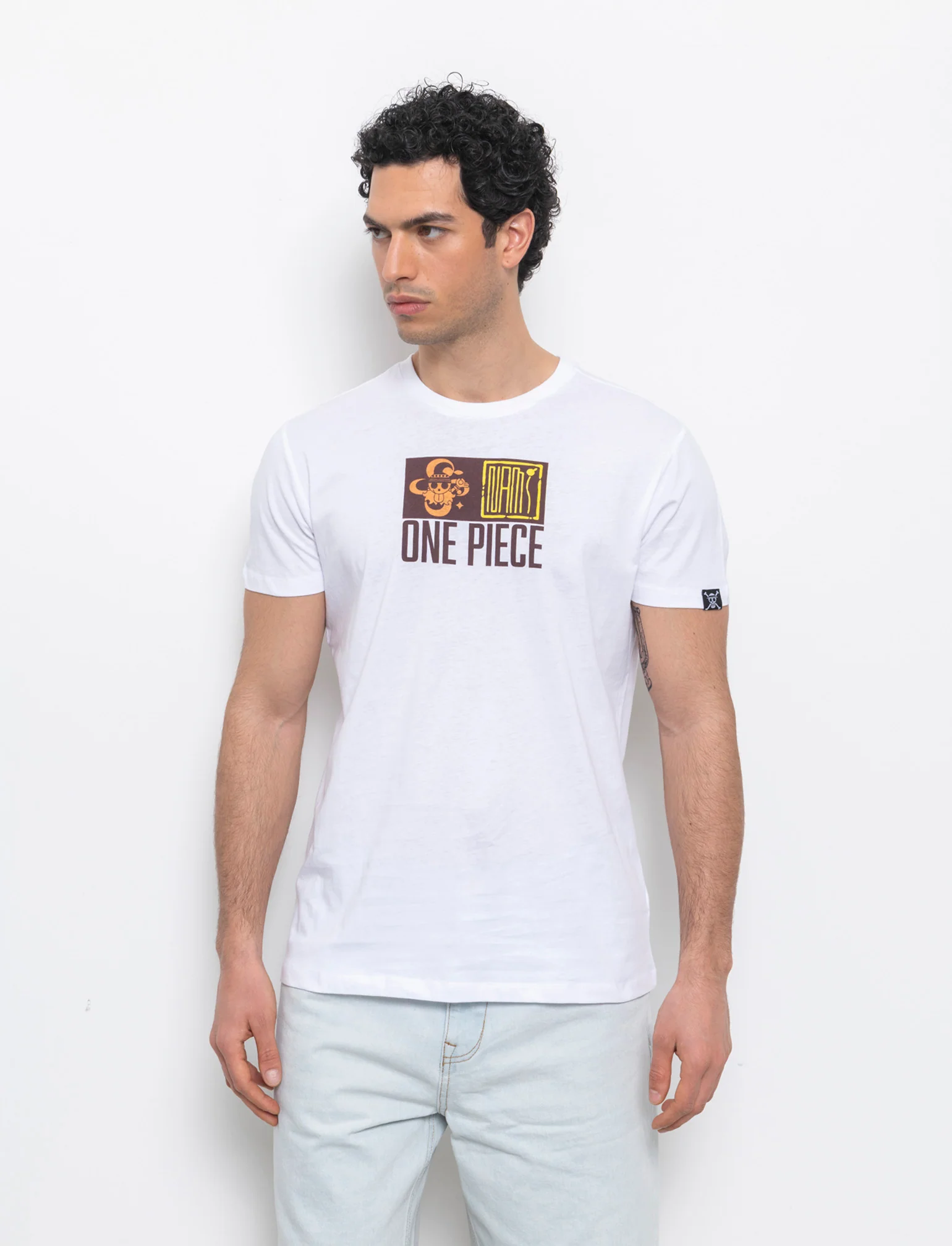 T-shirt stampa one piece da uomo - Bianco - Image 3