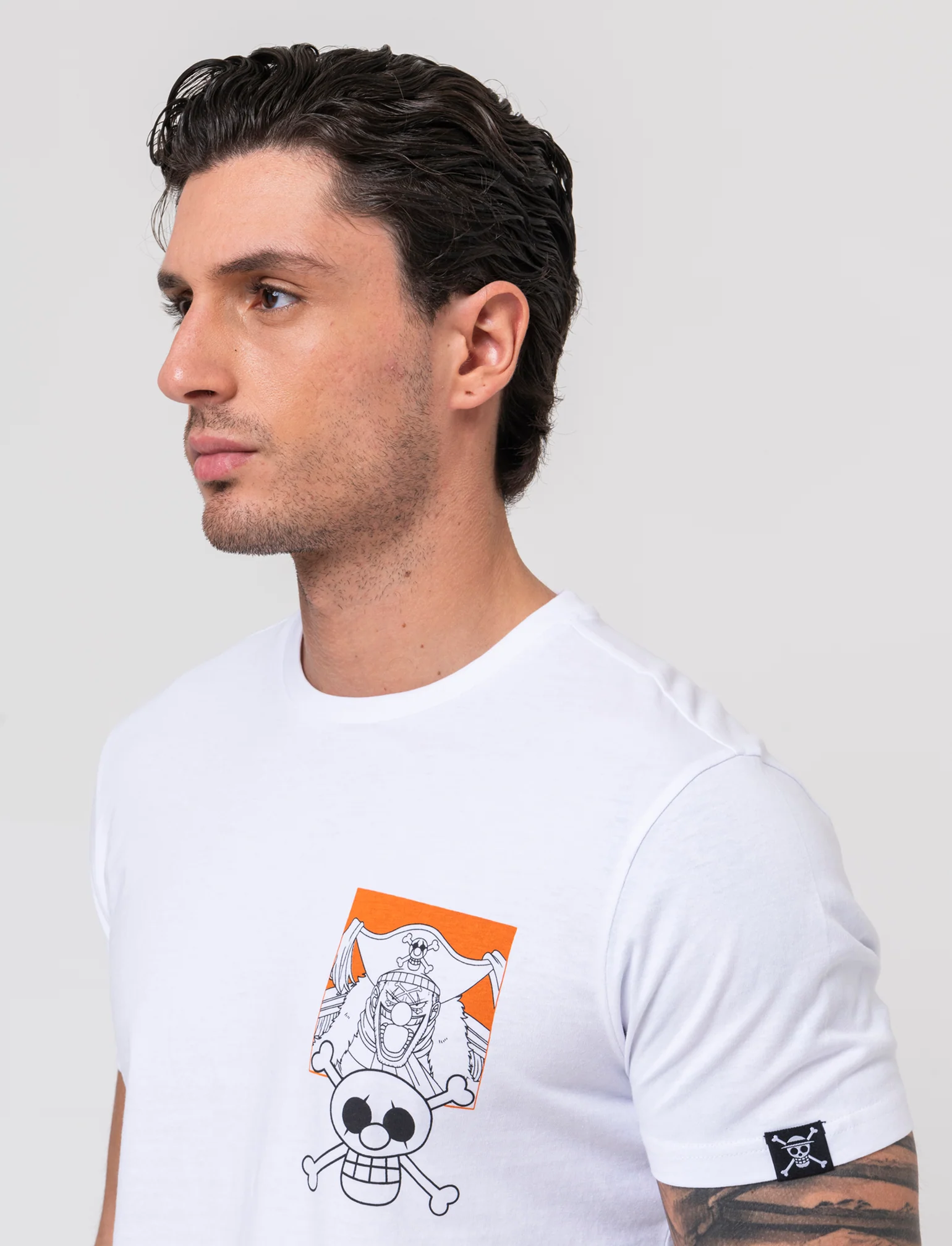 T-shirt stampa one piece da uomo - Bianco