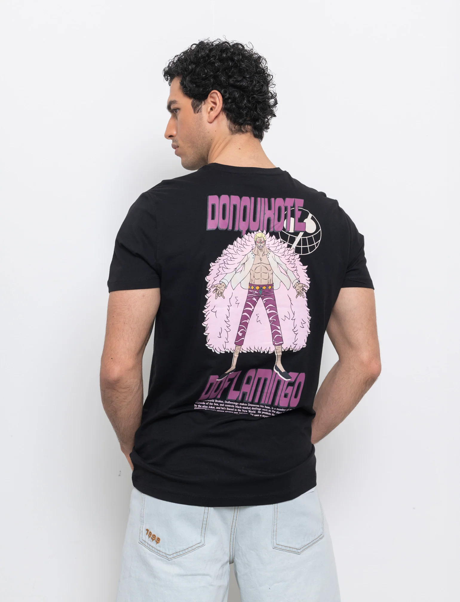 T-shirt stampa one piece da uomo - Nero - Image 3