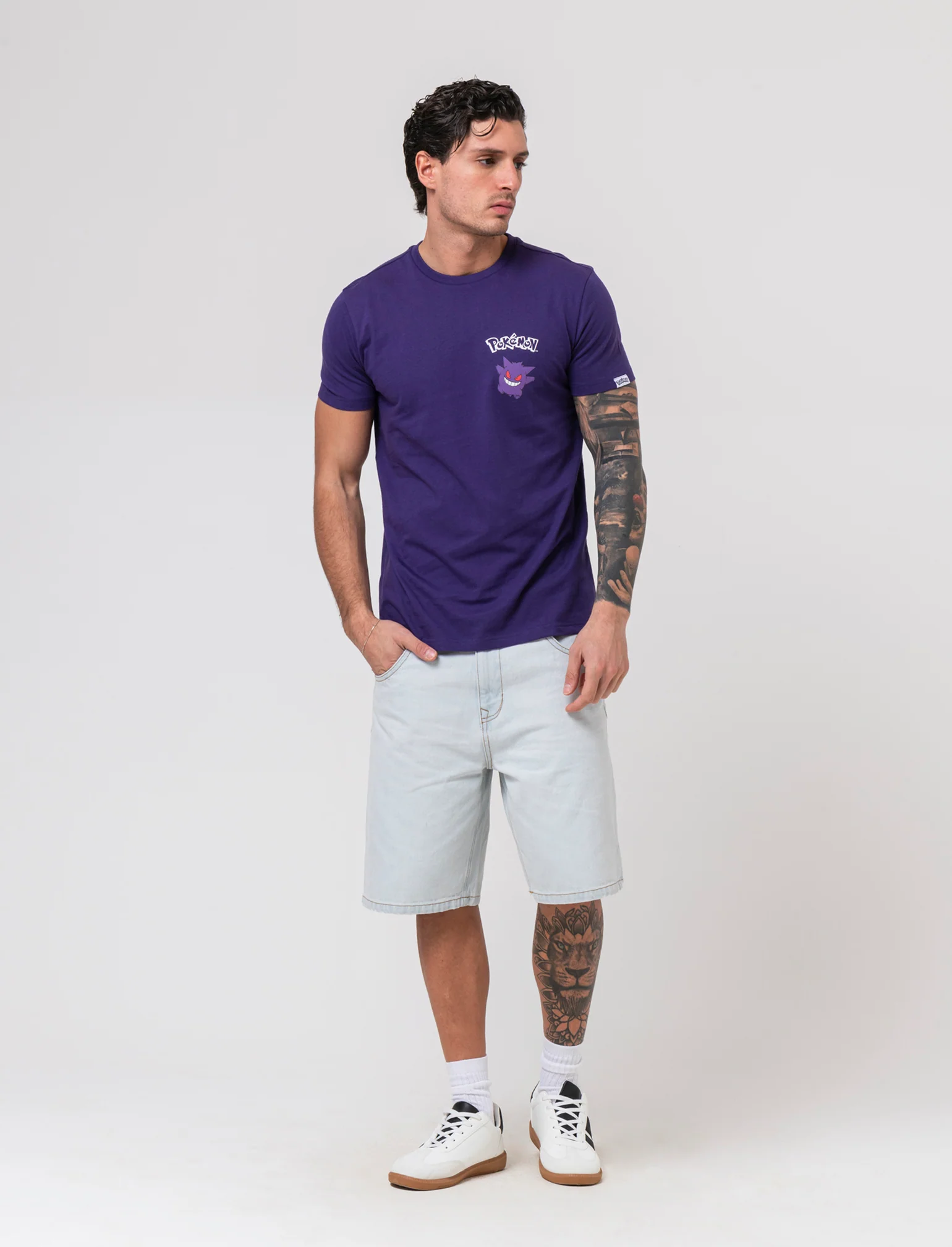 T-shirt stampa pokemon da uomo - Viola - Image 2