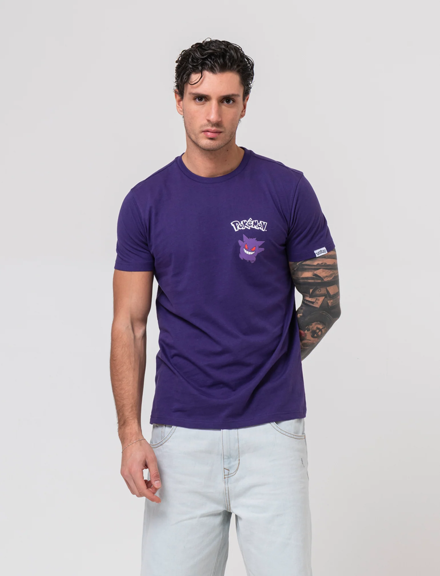 T-shirt stampa pokemon da uomo - Viola - Image 3