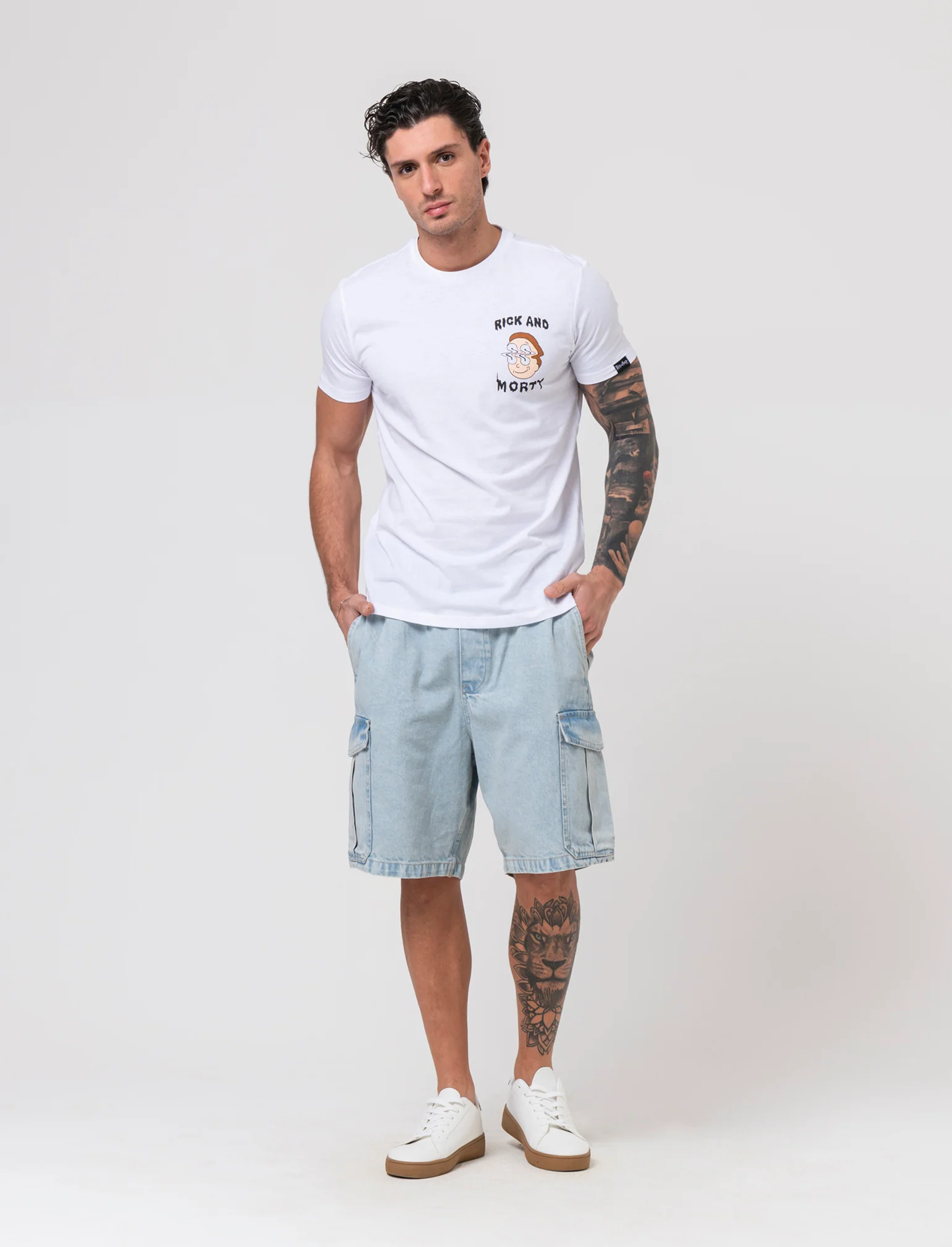 T-shirt stampa rick and morty da uomo - Bianco - Image 2