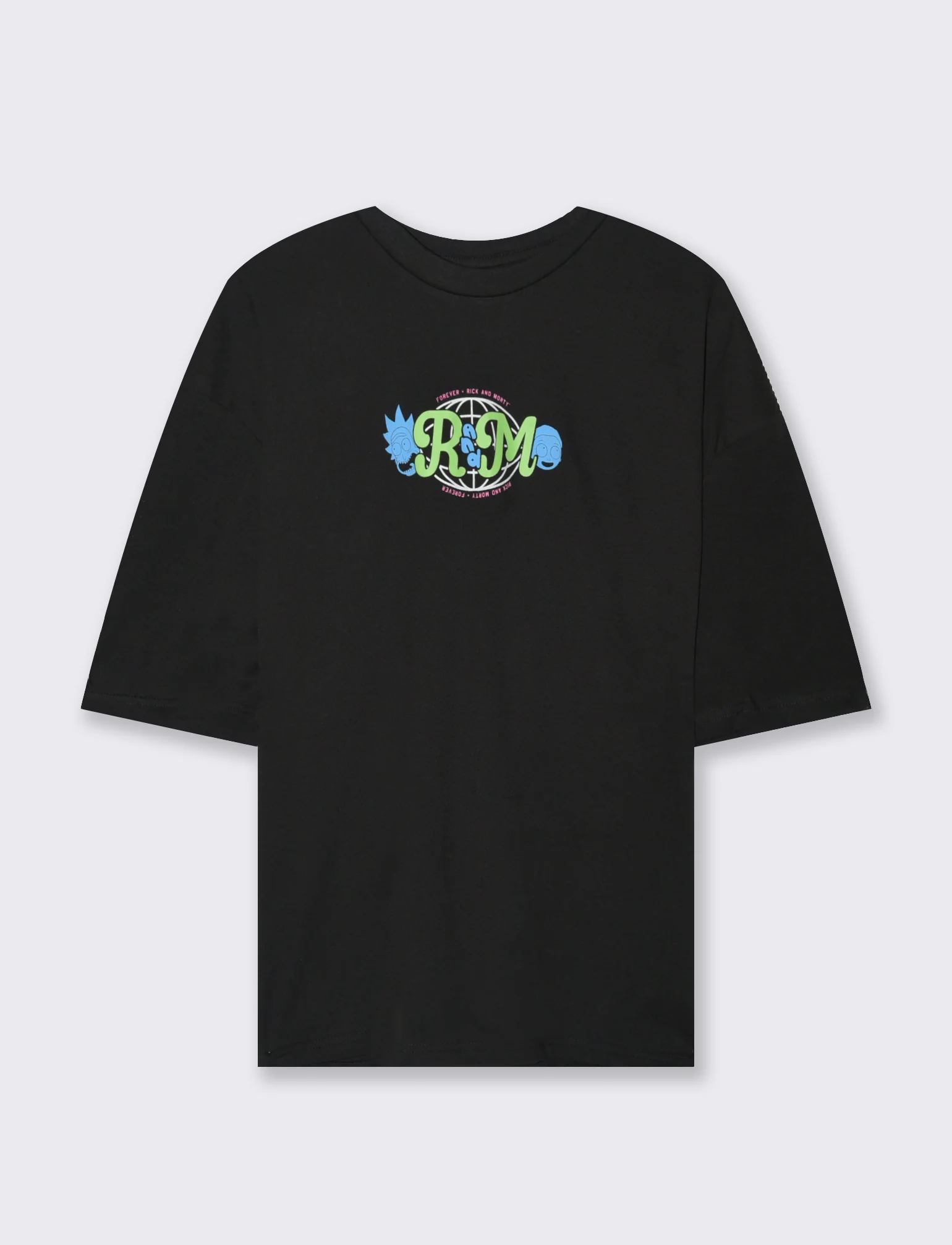 T-SHIRT STAMPA RICK AND MORTY - Nero
