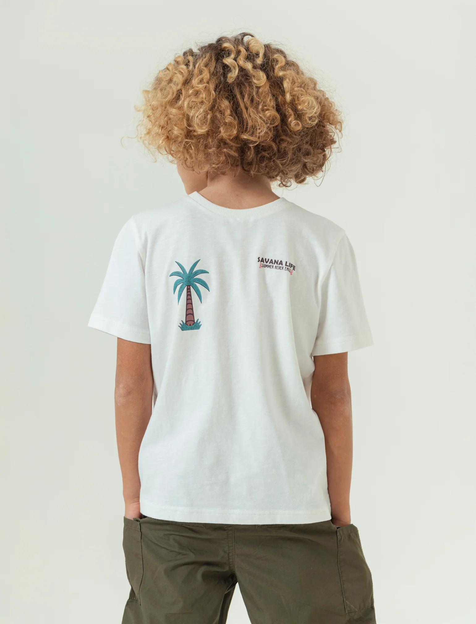 T-shirt stampa savana da bambino - Bianco latte - Image 2