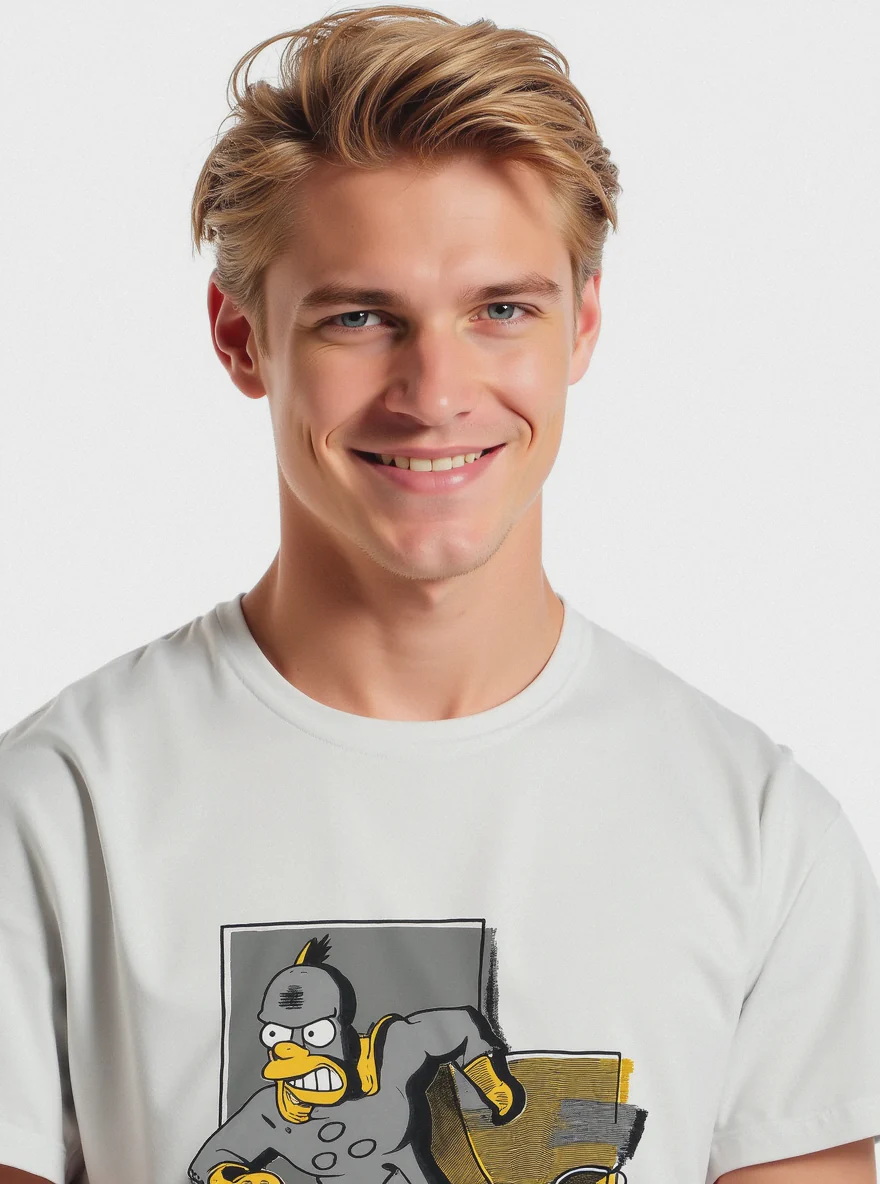 T-SHIRT STAMPA SIMPSONS - Bianco