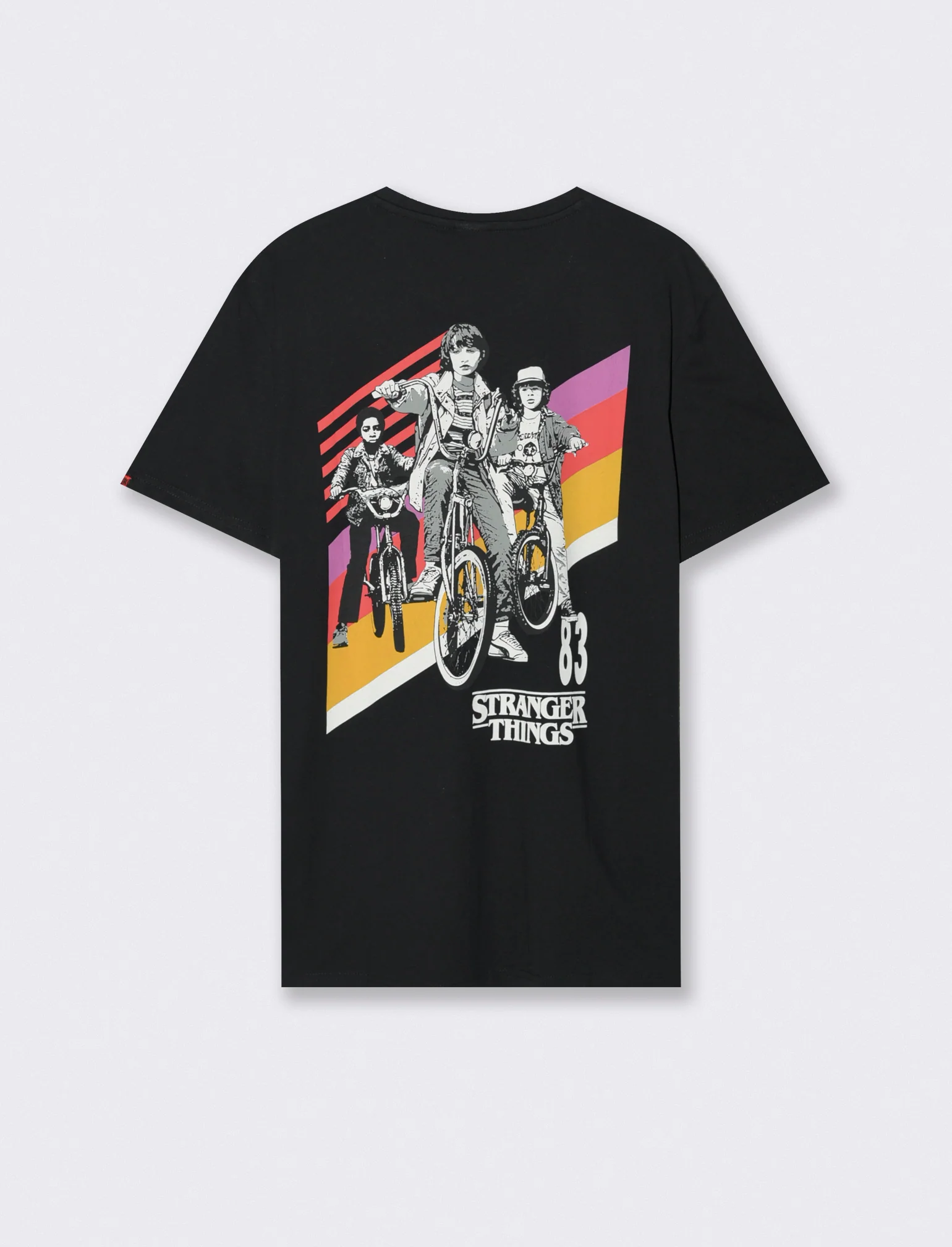 T-SHIRT STAMPA STRANGER THINGS - Nero