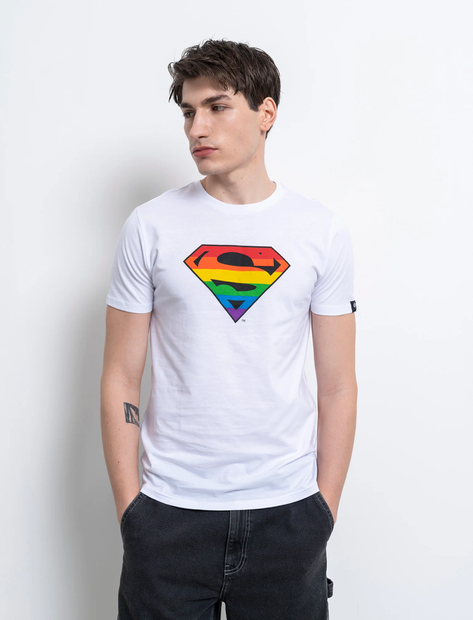 T-shirt stampa super man by dc comics da uomo - Bianco - Image 3