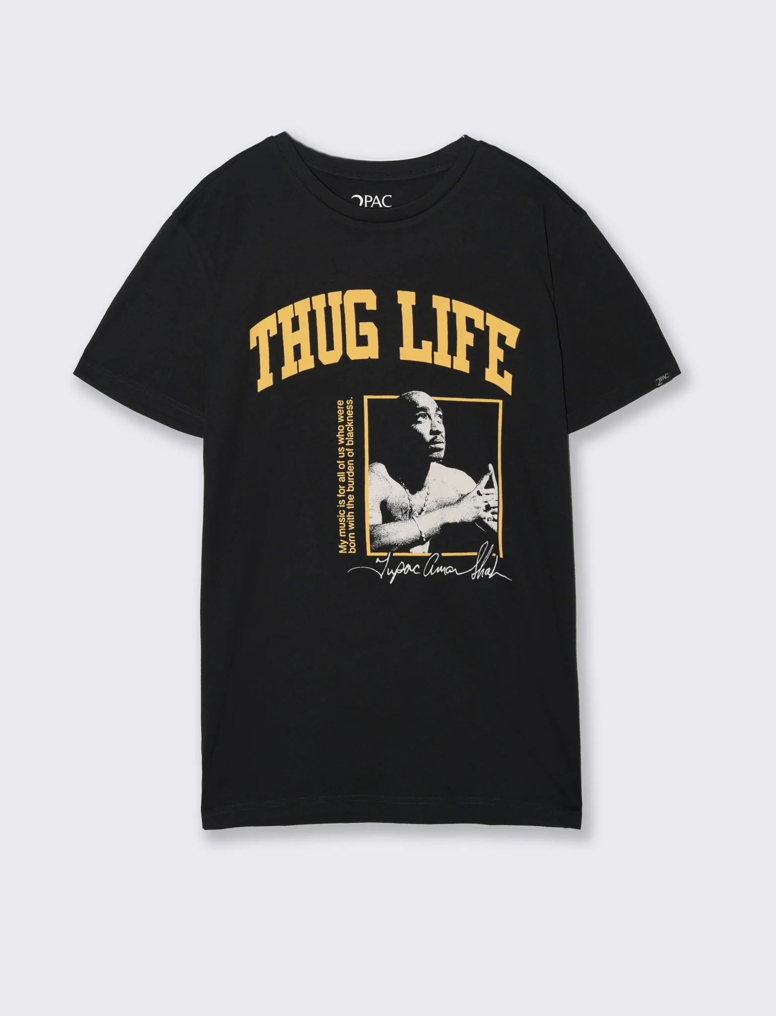 T-shirt stampa tupac da uomo - Nero - Image 4