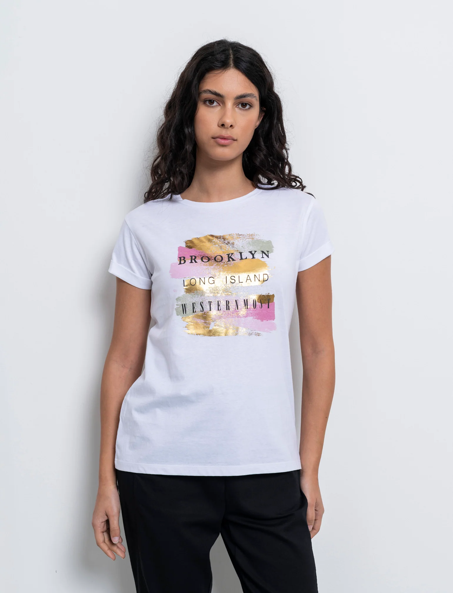 T-shirt stampata da donna - Bianco