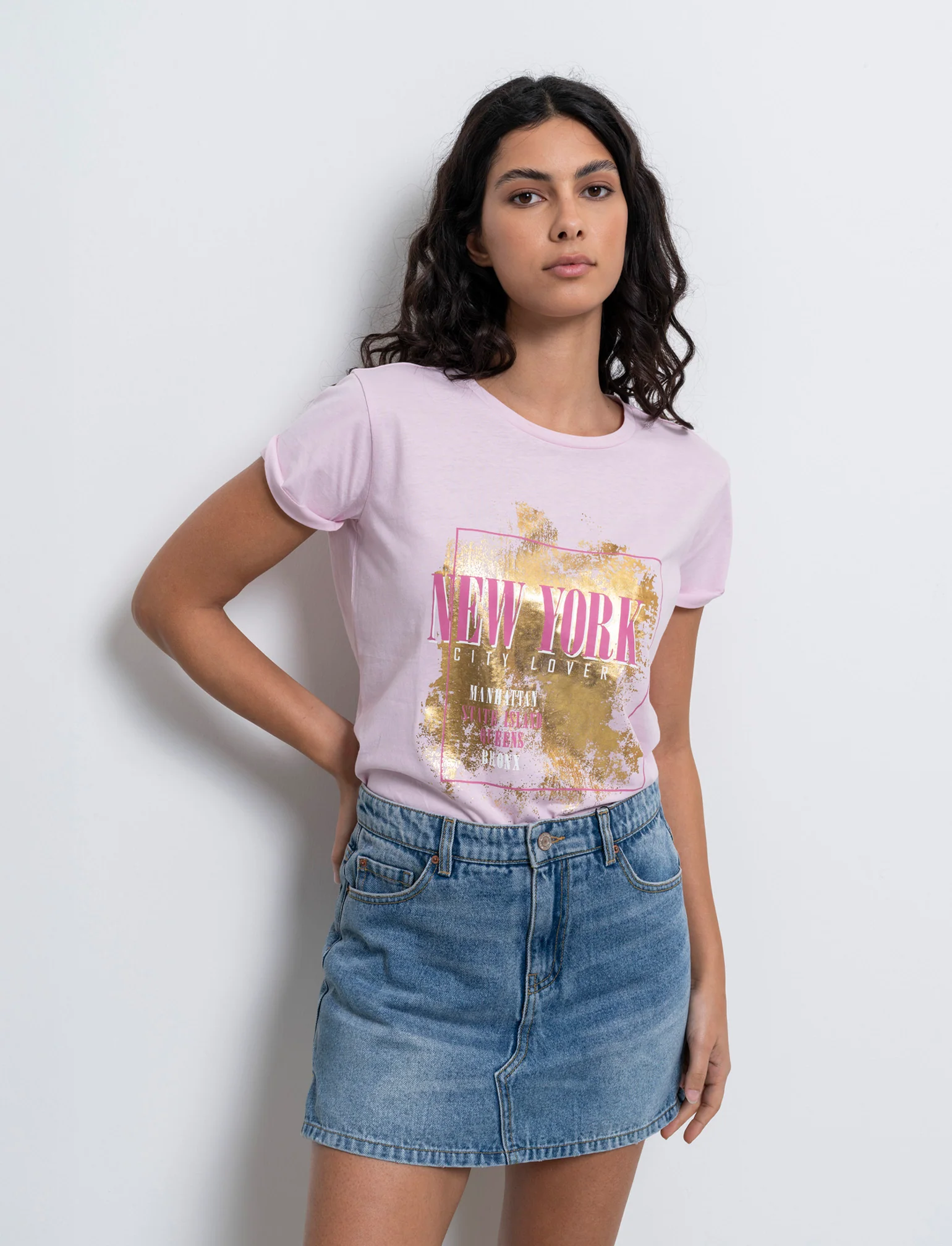 T-shirt stampata da donna - Rosa chiaro - Image 3