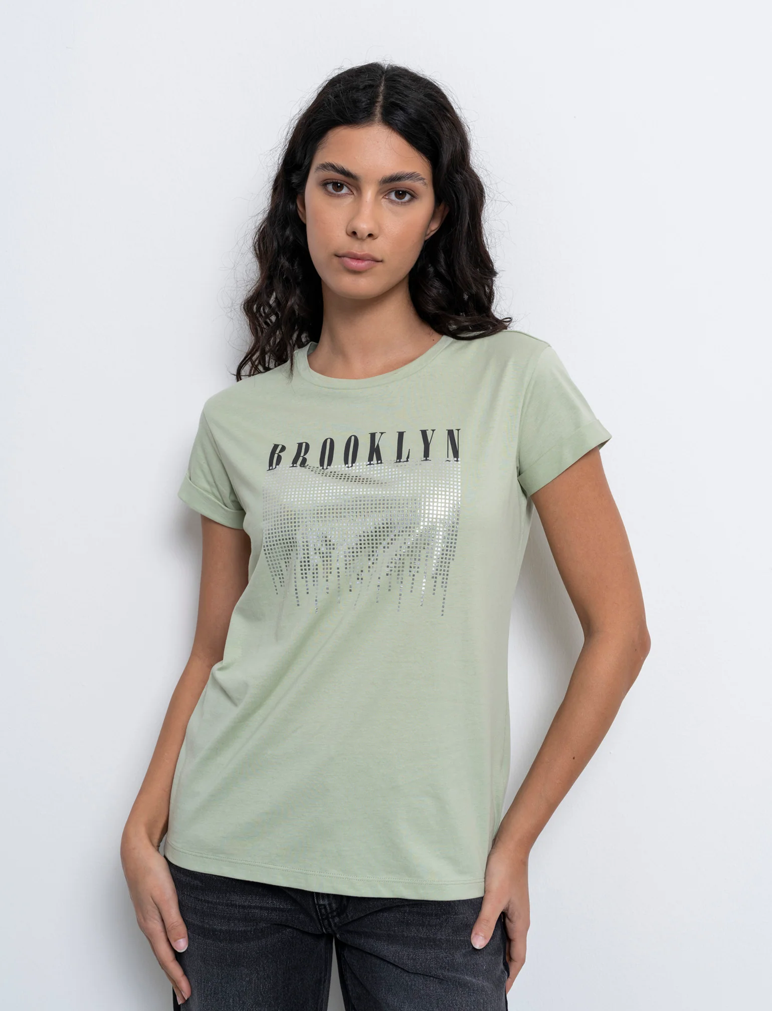 T-shirt stampata da donna - Verdino
