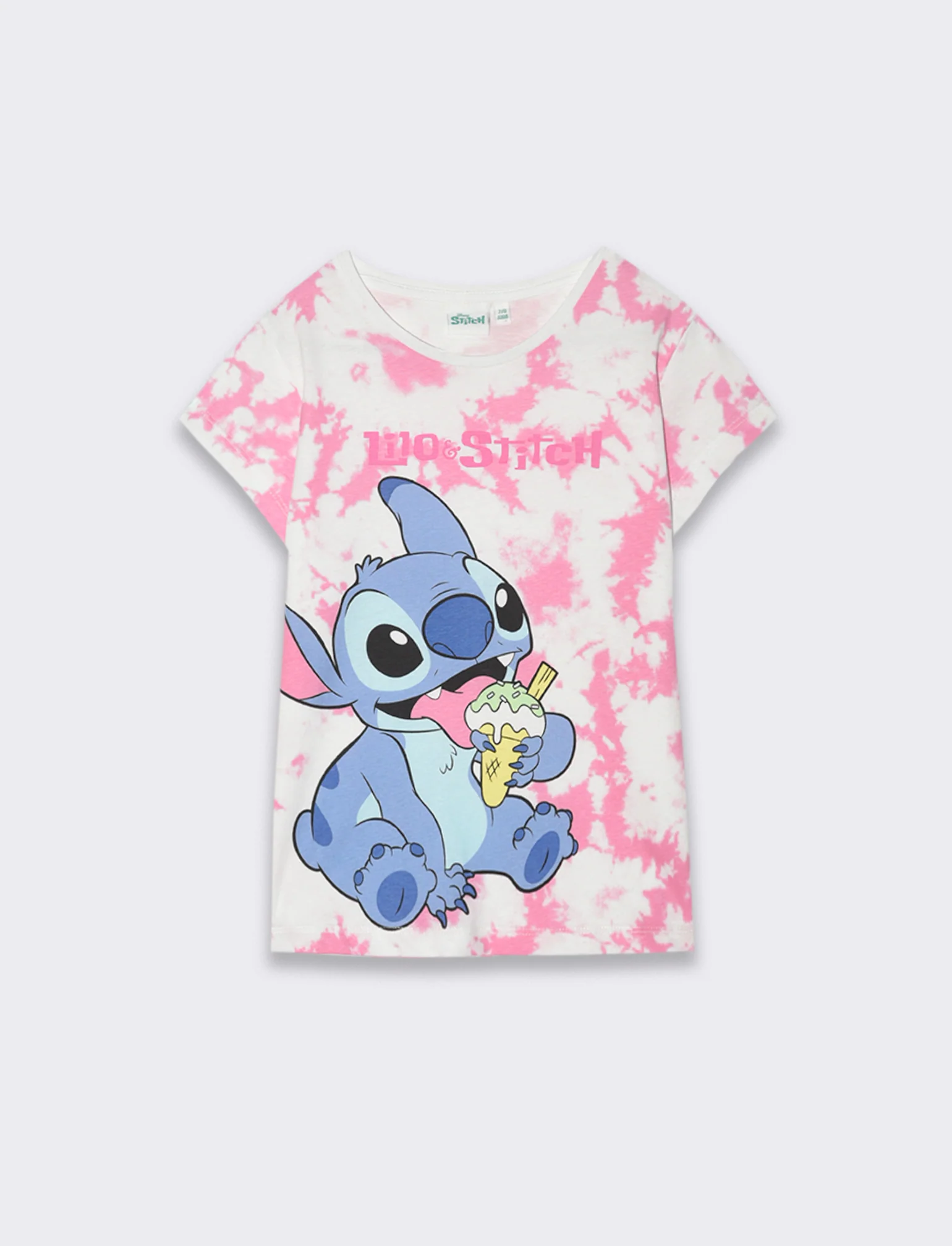 T-shirt stampata tye-dye con stampa Stitch da bambina - Fantasia - Image 2
