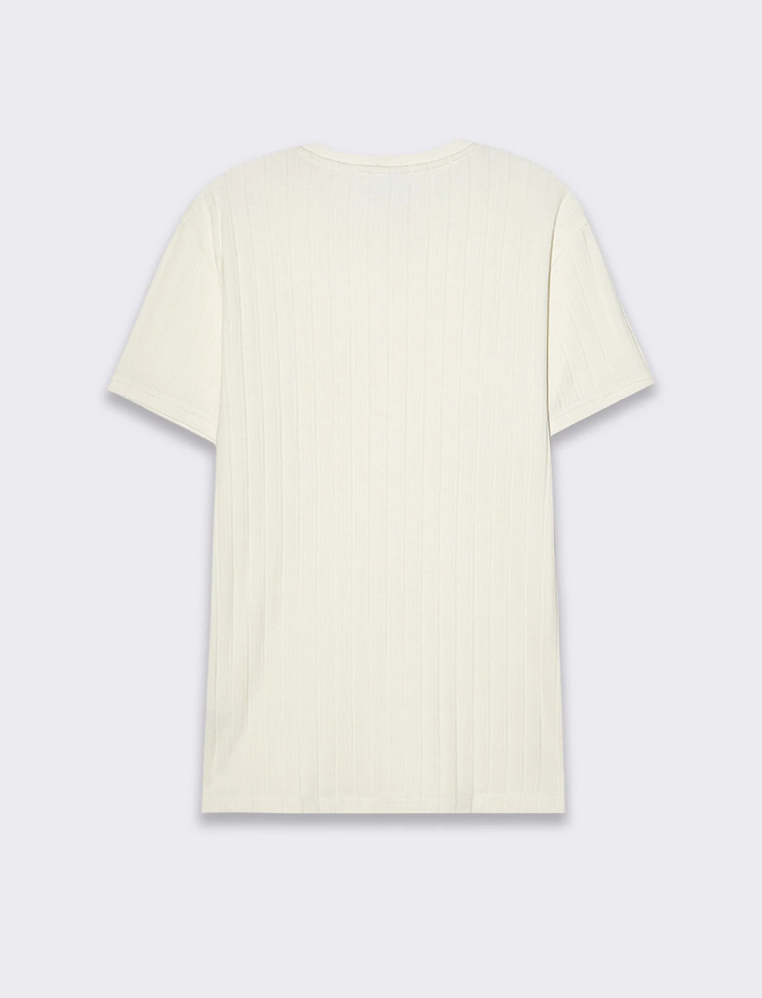 T-shirt struttura jacquard effetto maglia da uomo - Beige ecru - Image 5