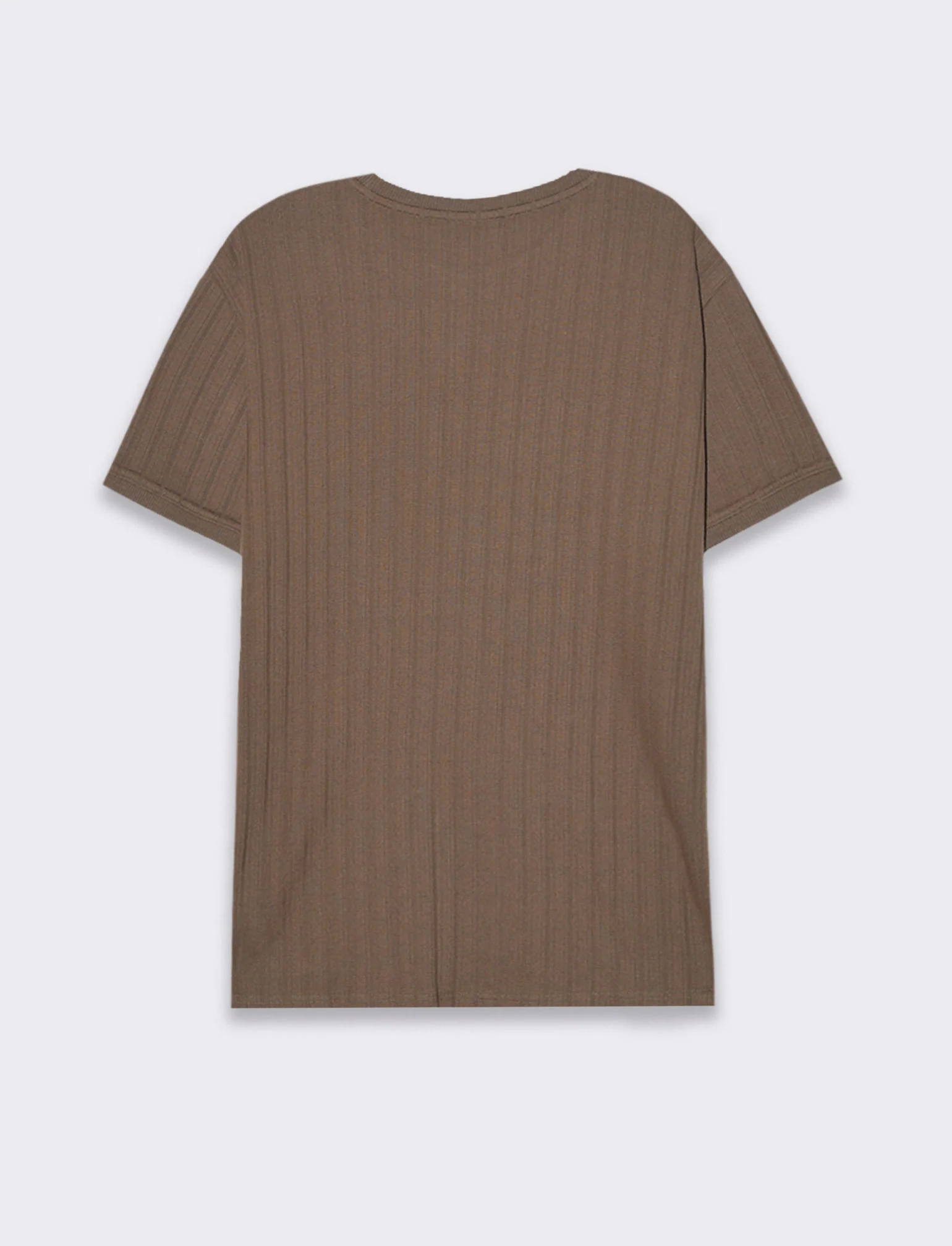 T-shirt struttura jacquard effetto maglia da uomo - Grigio fango - Image 4