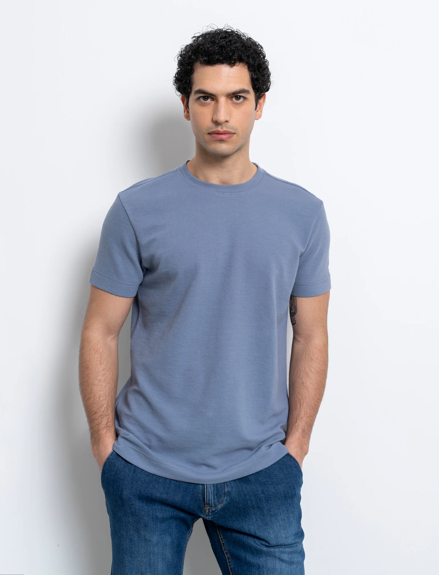 T-shirt struttura ottoman da uomo - CARTA DA ZUCCHERO - Image 3