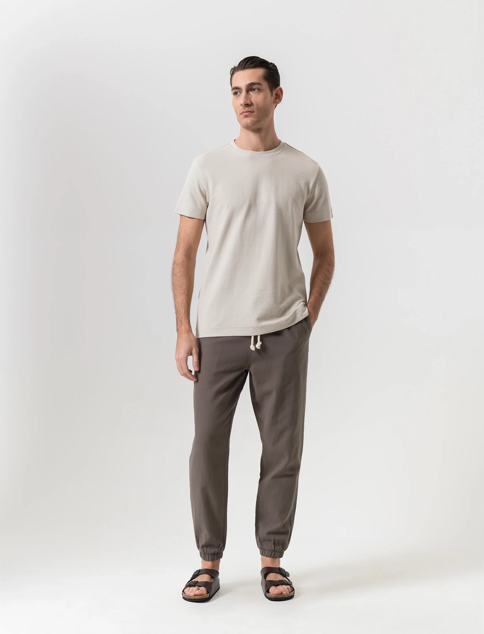 T-shirt struttura ottoman da uomo - Grigio ghiaccio