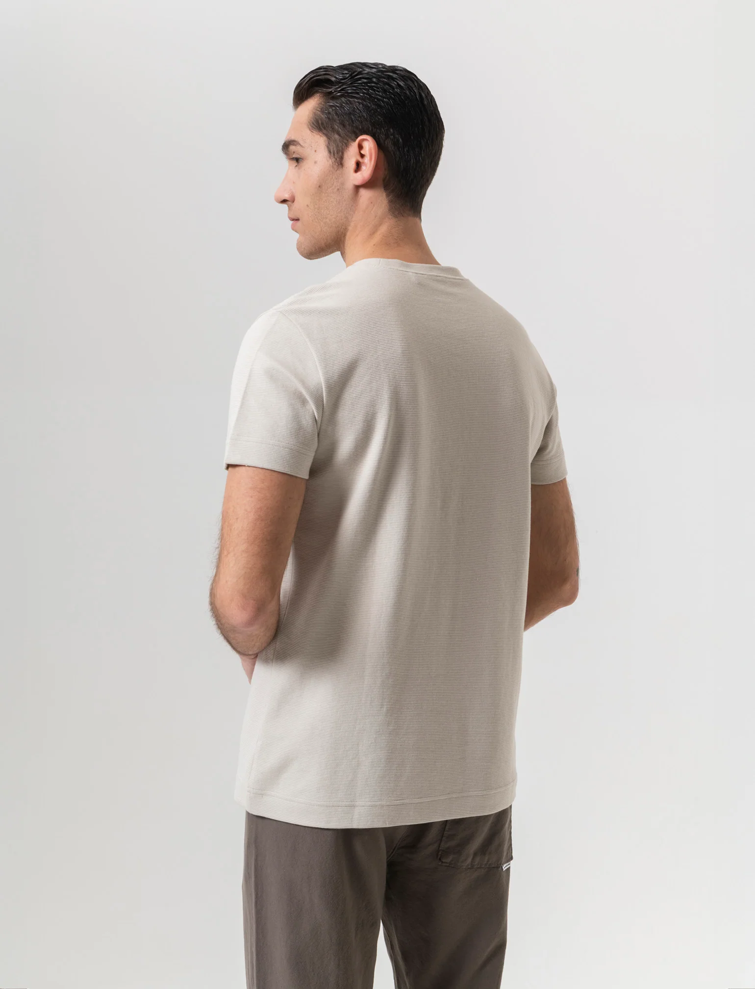 T-shirt struttura ottoman da uomo - Grigio ghiaccio - Image 2