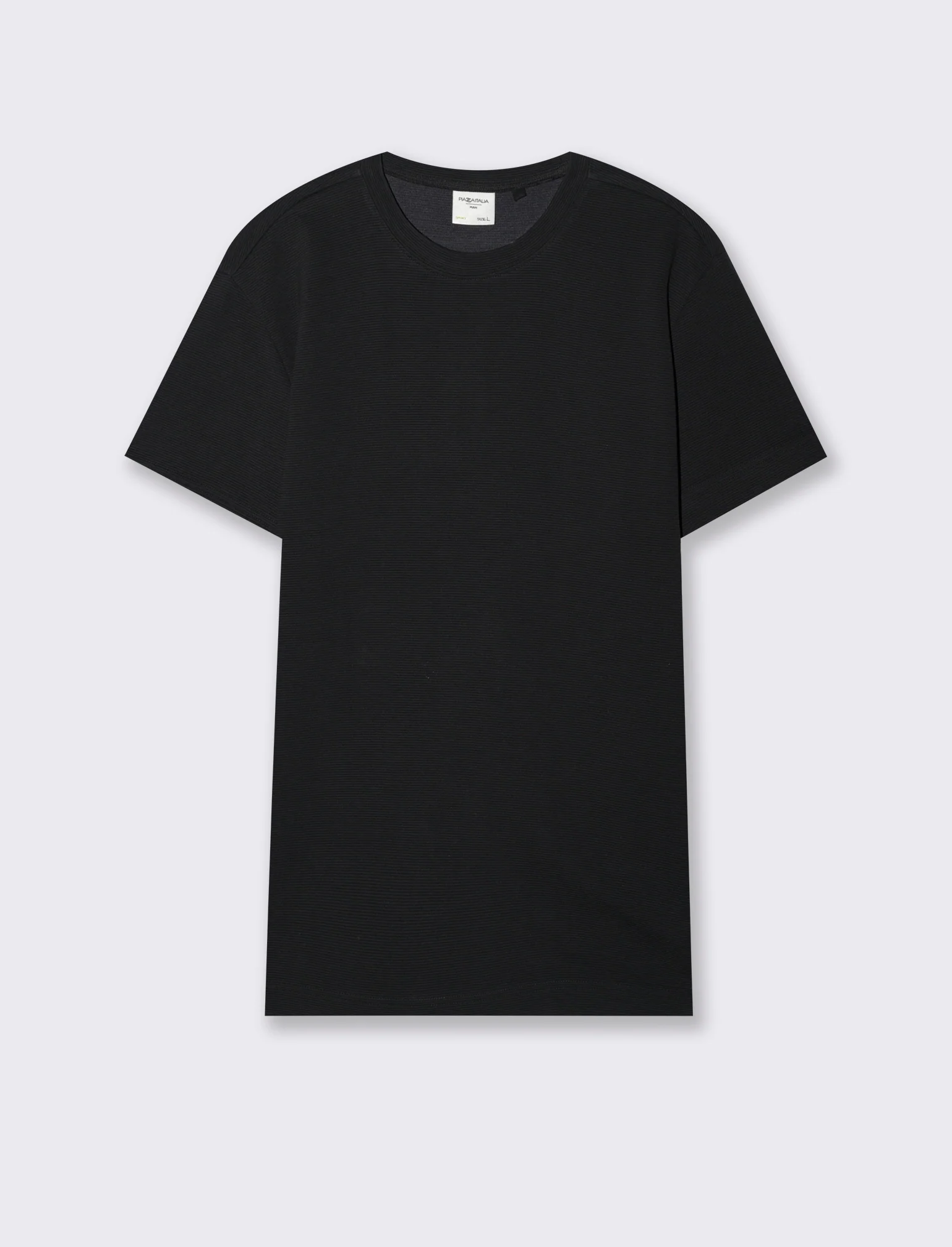 T-shirt struttura ottoman da uomo - Nero - Image 4