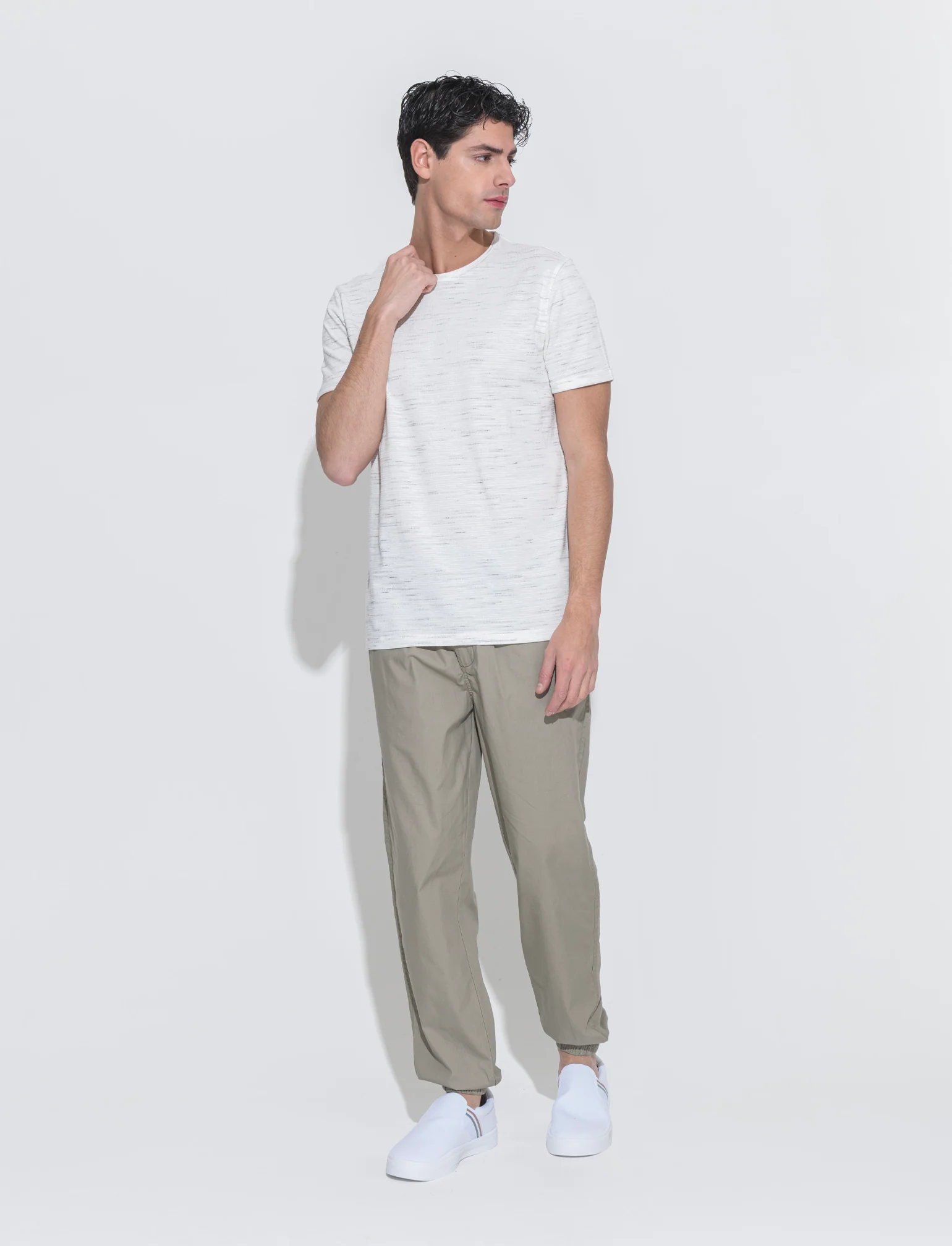 T-shirt struttura slub injected da uomo - Bianco - Image 2